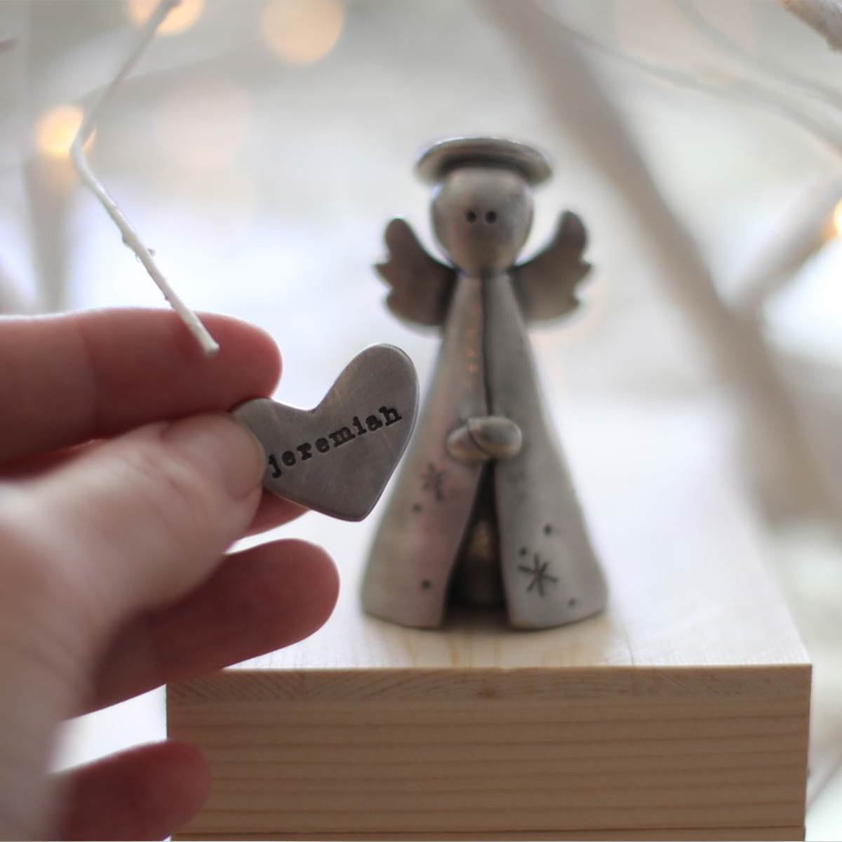 Angel with Personalized Token (Pewter)