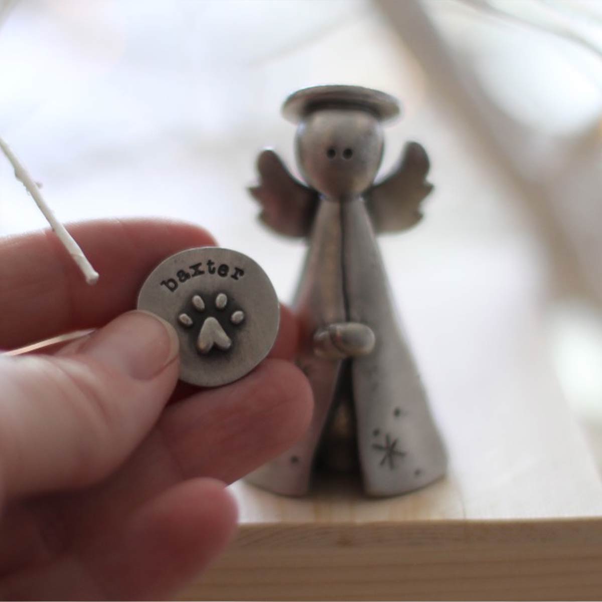 Angel with Personalized Token (Pewter)