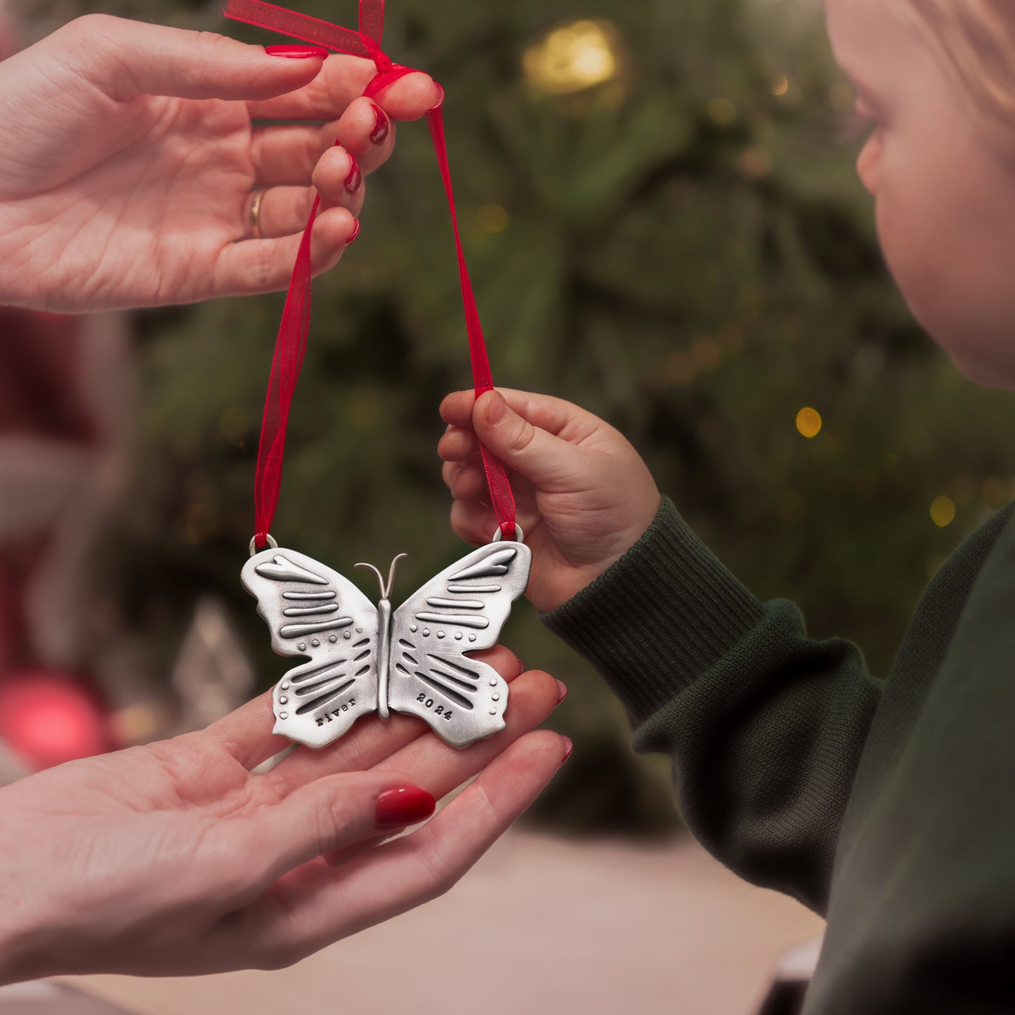 Butterfly Flutter By Ornament (Pewter)
