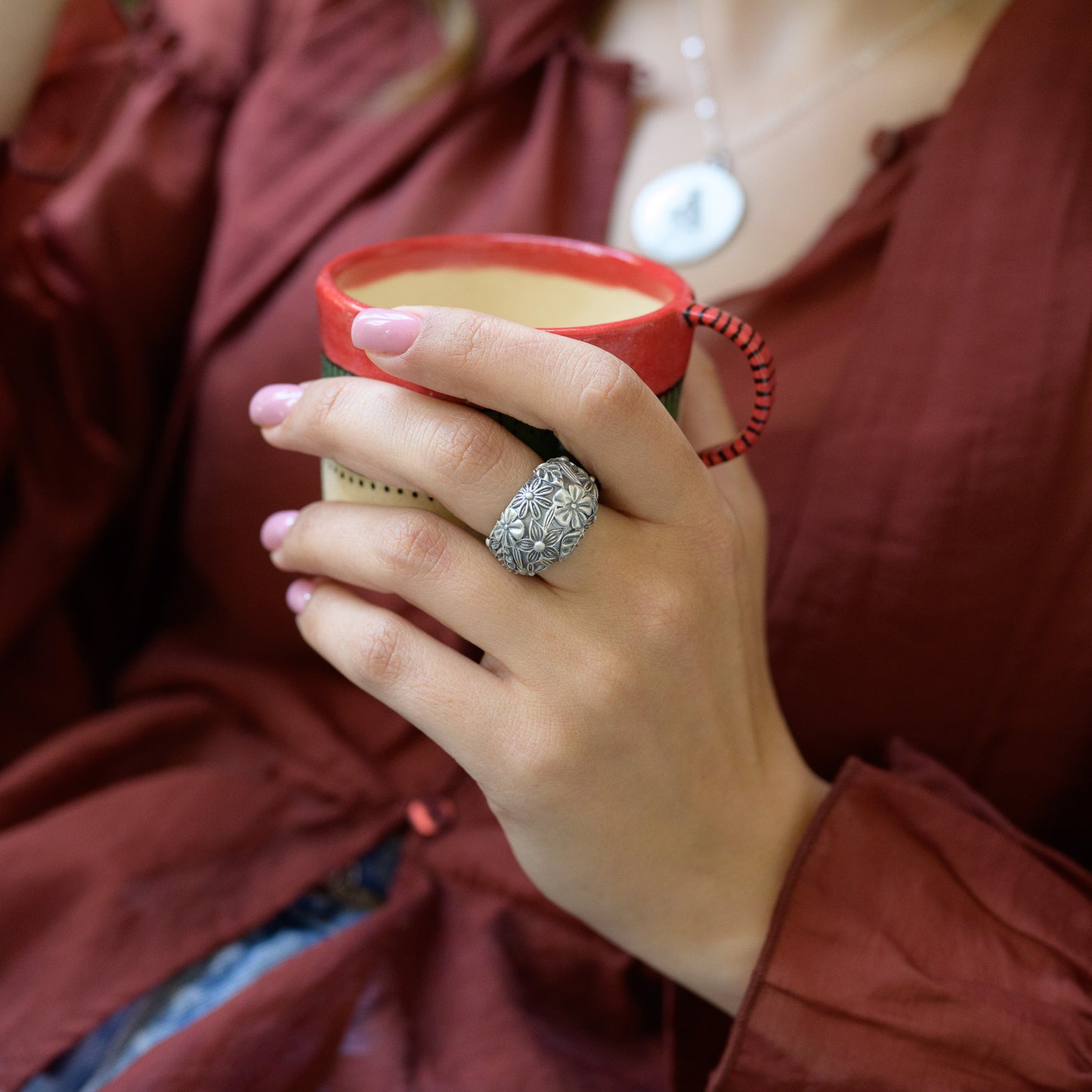 Vintage Florals Statement Ring (Sterling Silver)