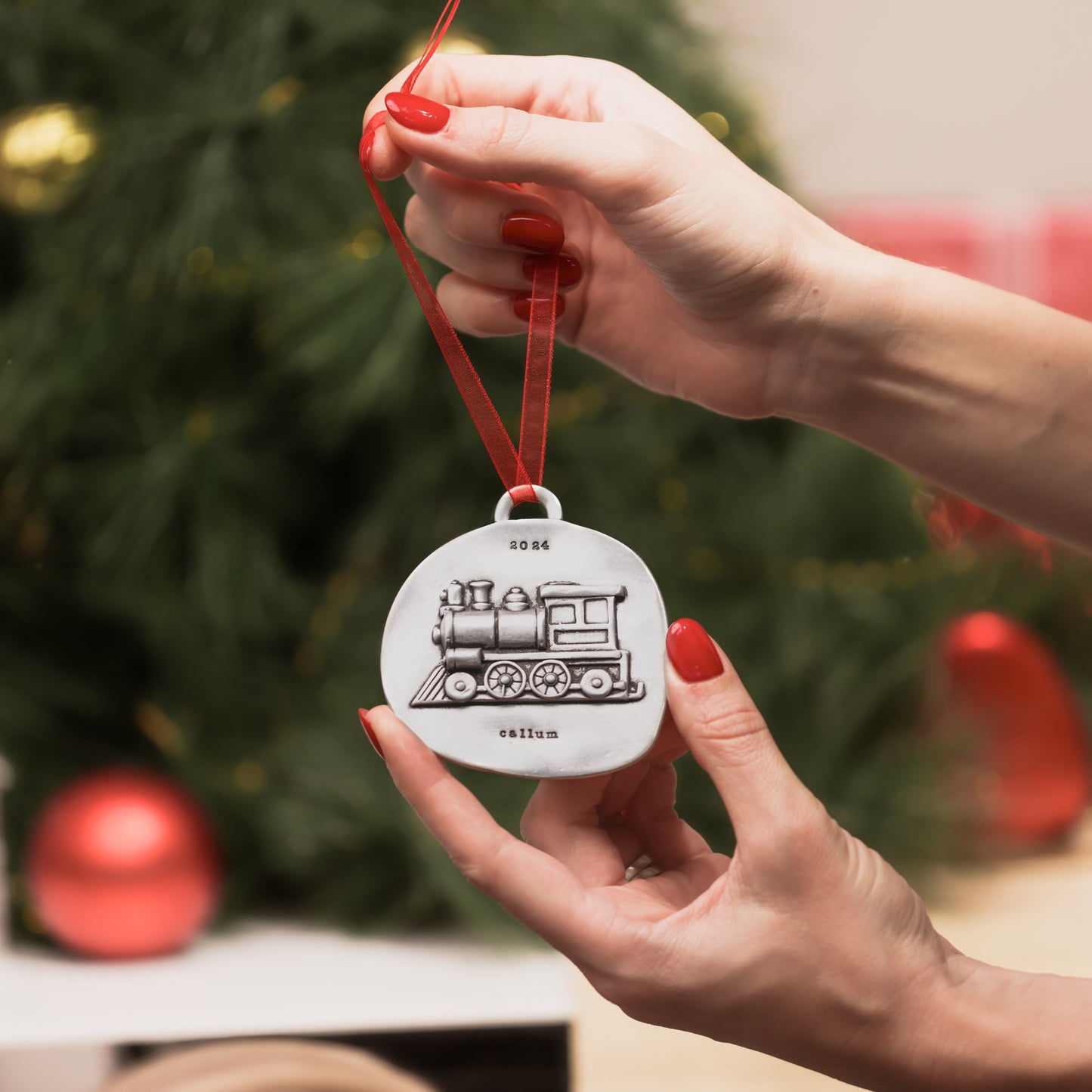 Express Train Ornament (Pewter)
