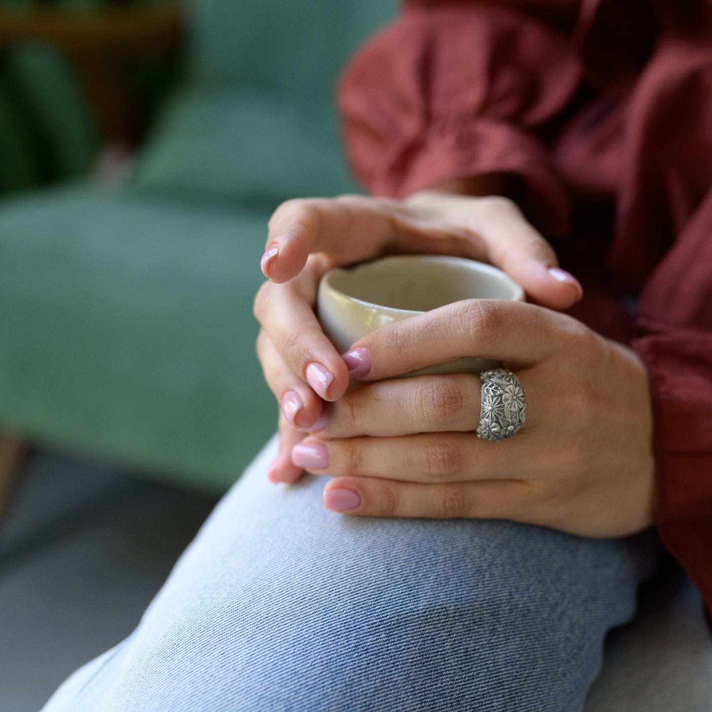 Vintage Florals Statement Ring (Sterling Silver)