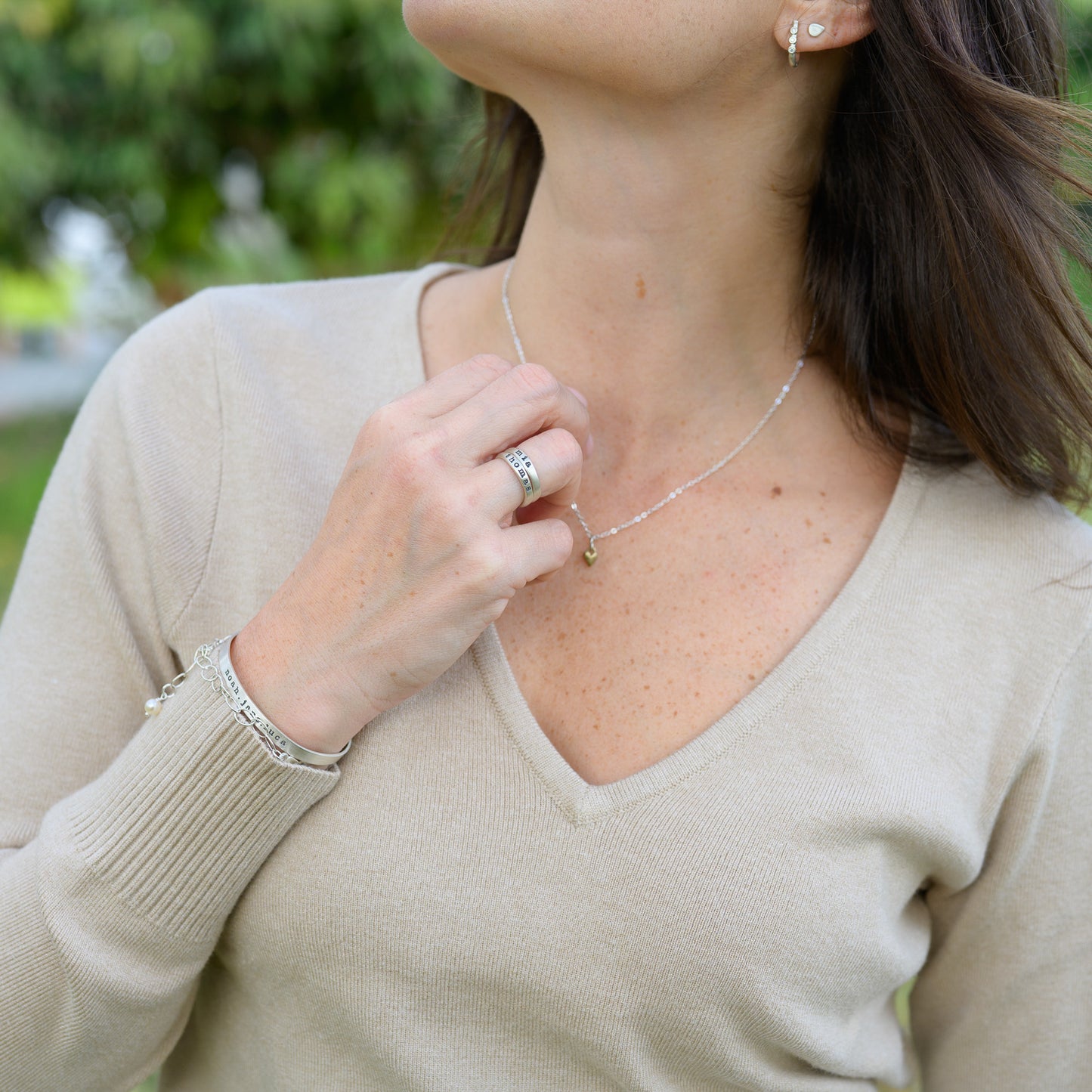 One Little Heart Necklace (Brass)