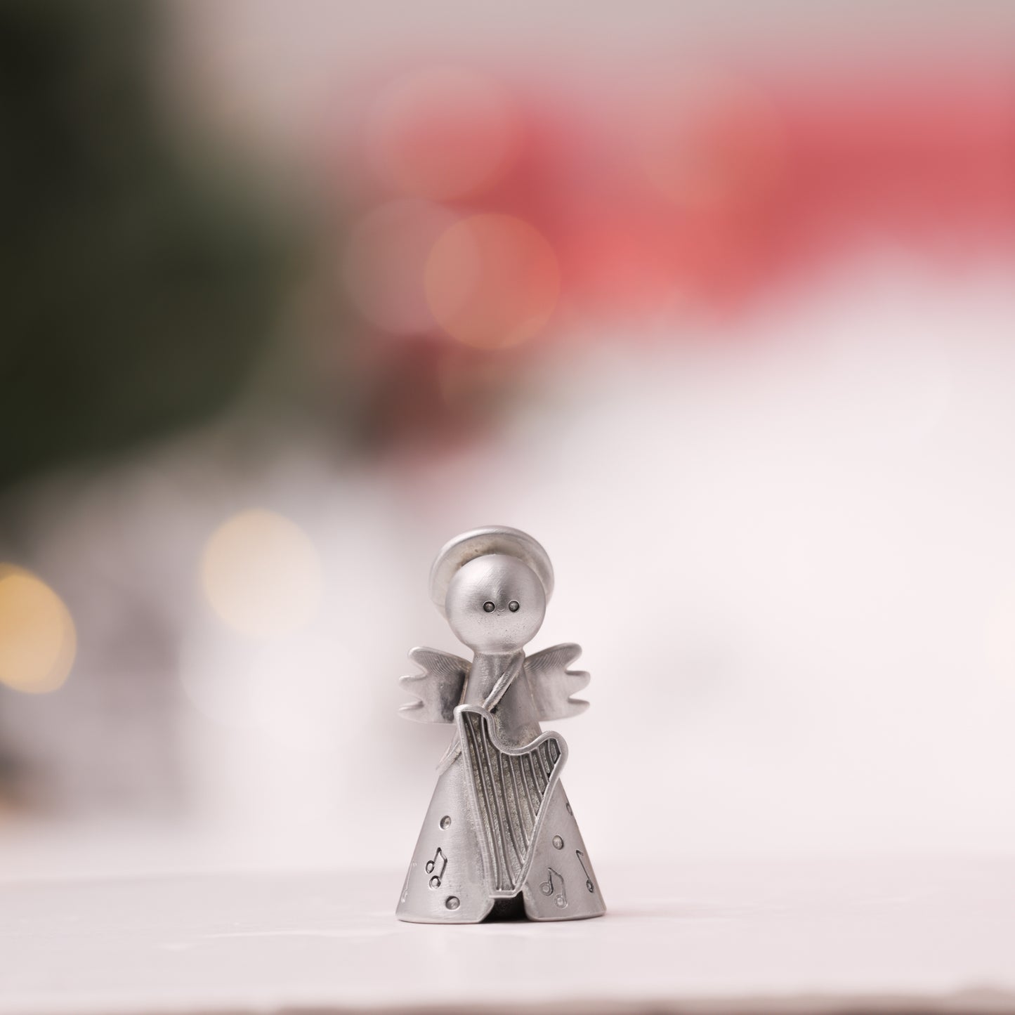 Angel with Harp Nativity Figurine (Pewter)