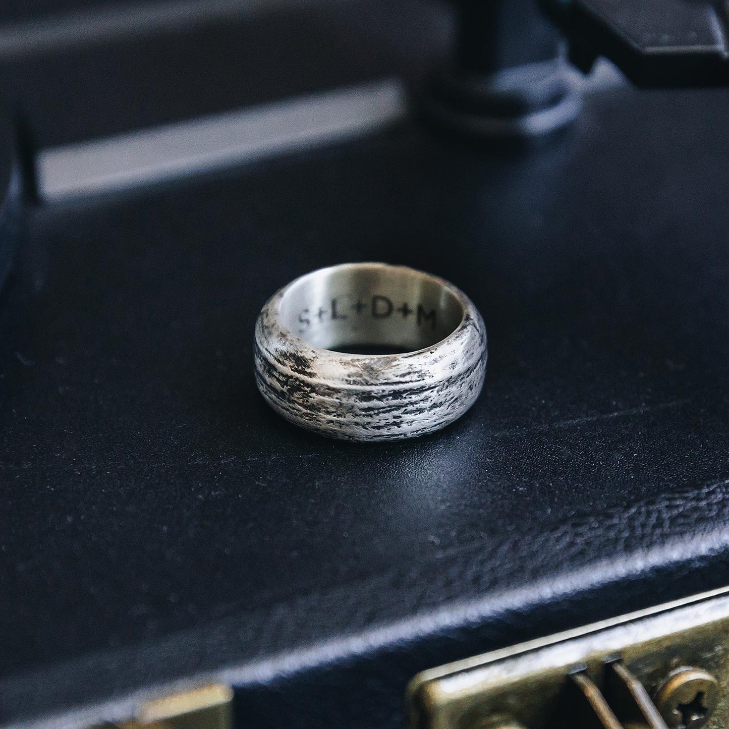 Collide with the Sky Ring (Textured Antiqued Sterling Silver)