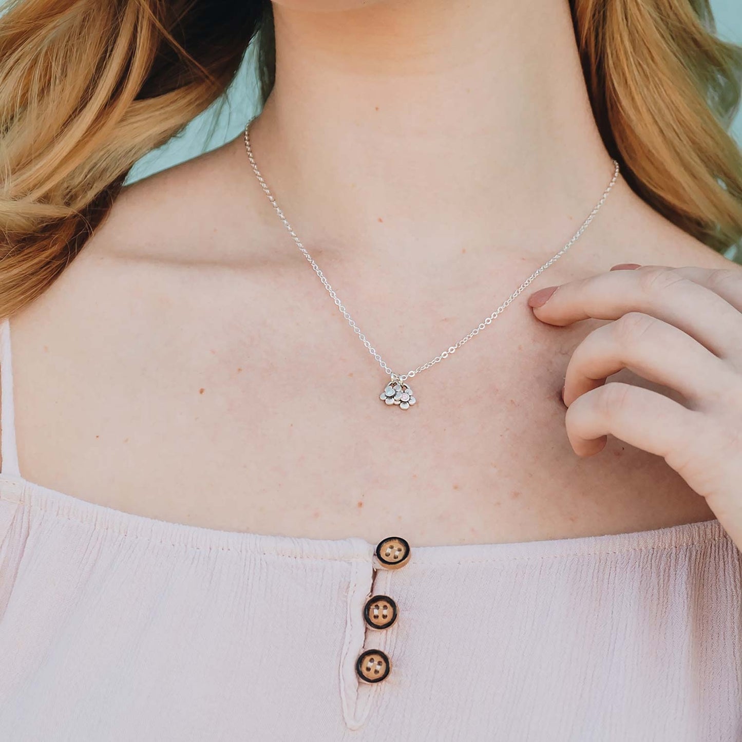 Birthstone Bloom Necklace (Sterling Silver)