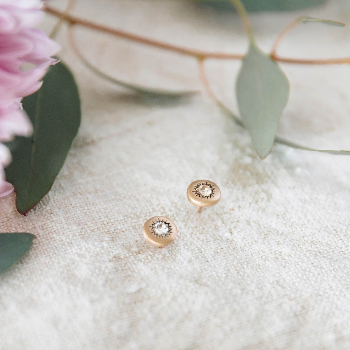 Sunburst Stud Earrings (Gold Vermeil)