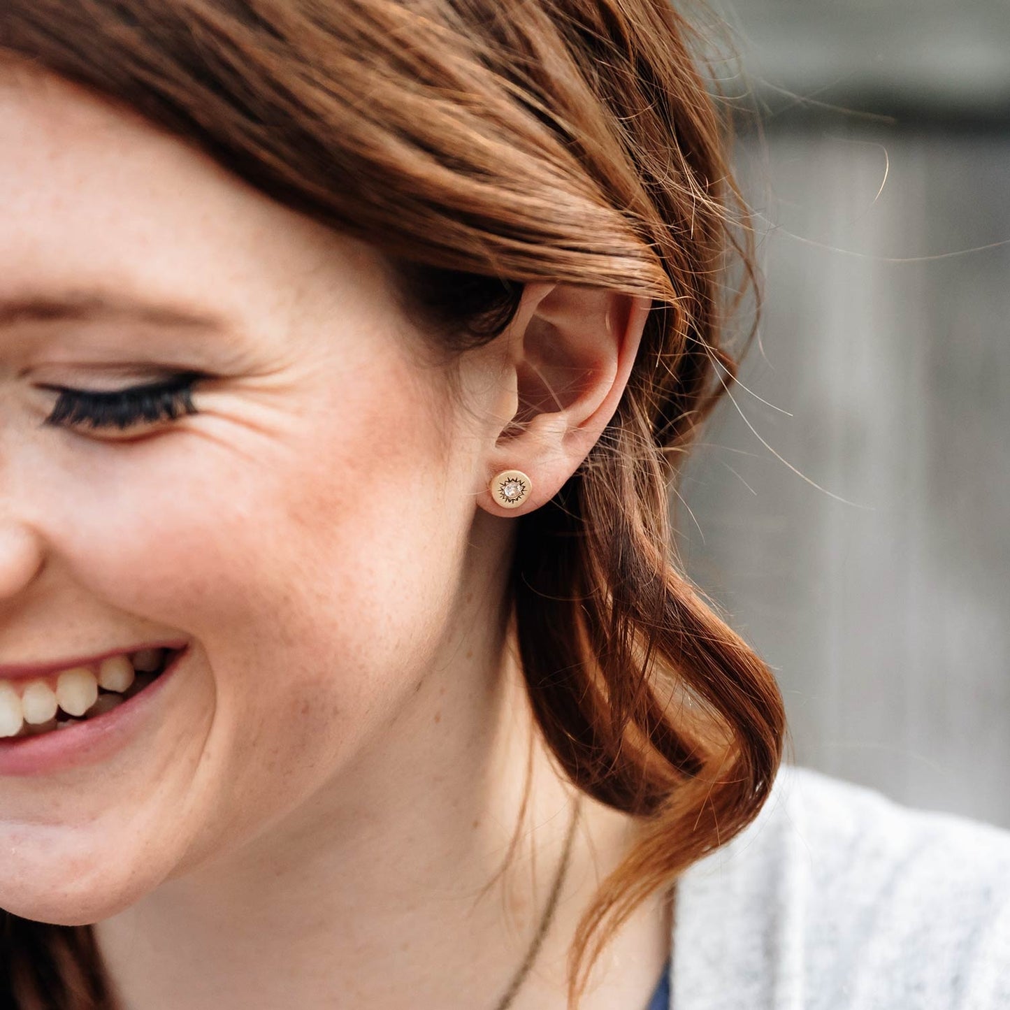 Sunburst Stud Earrings (Gold Vermeil)