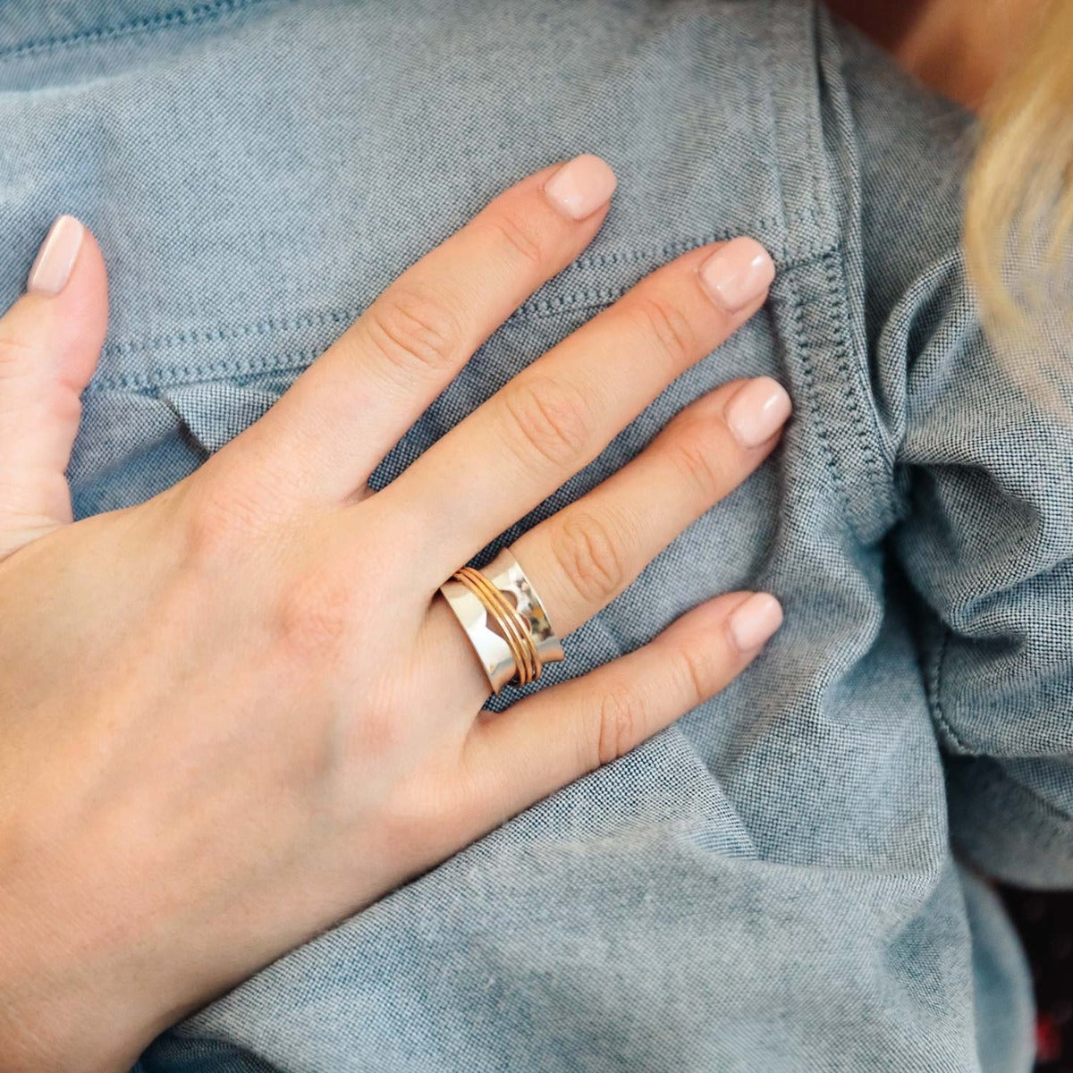 Brave Love® Spinner Ring (Sterling Silver & Gold-Filled)