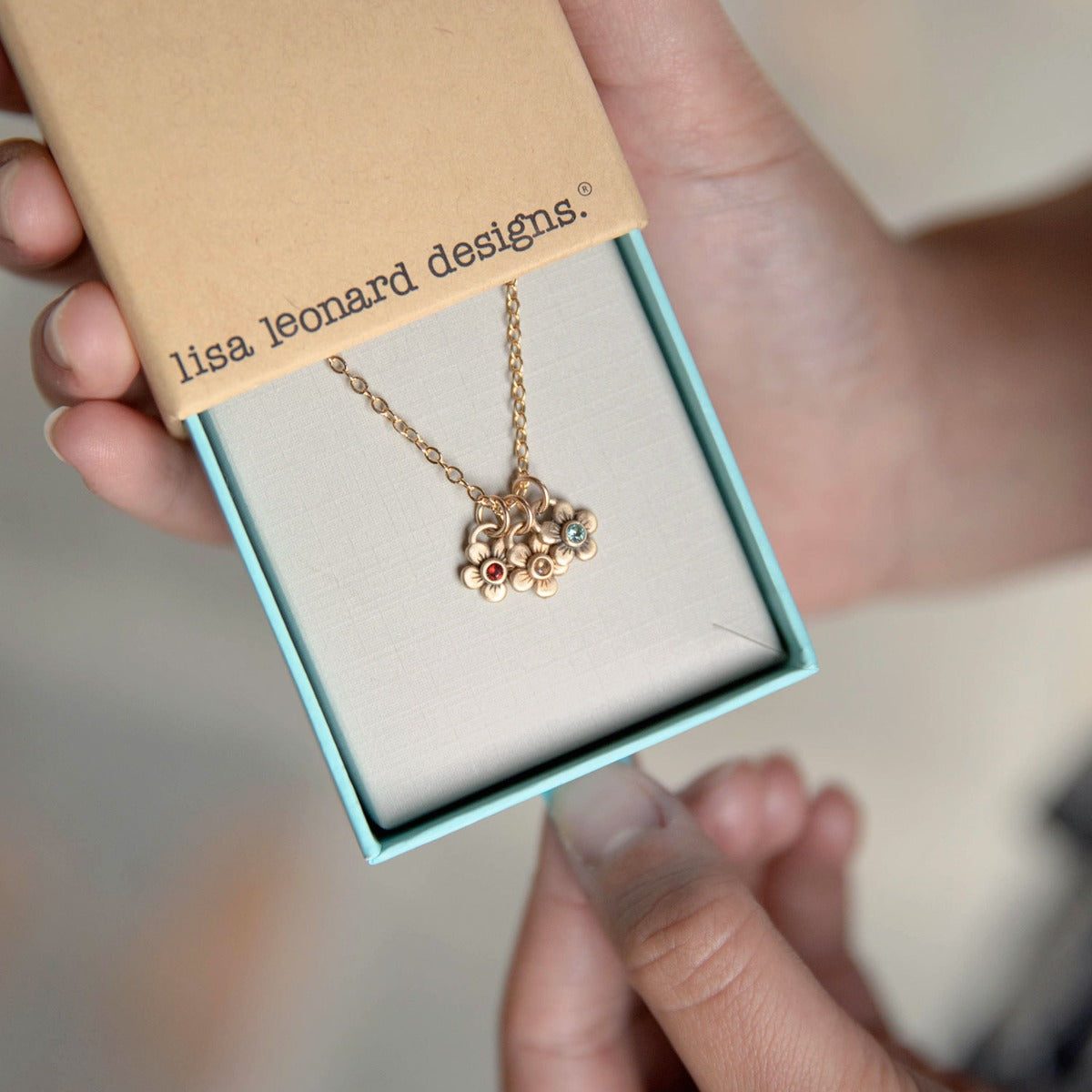 Birthstone Bloom Necklace (9K Solid Gold)