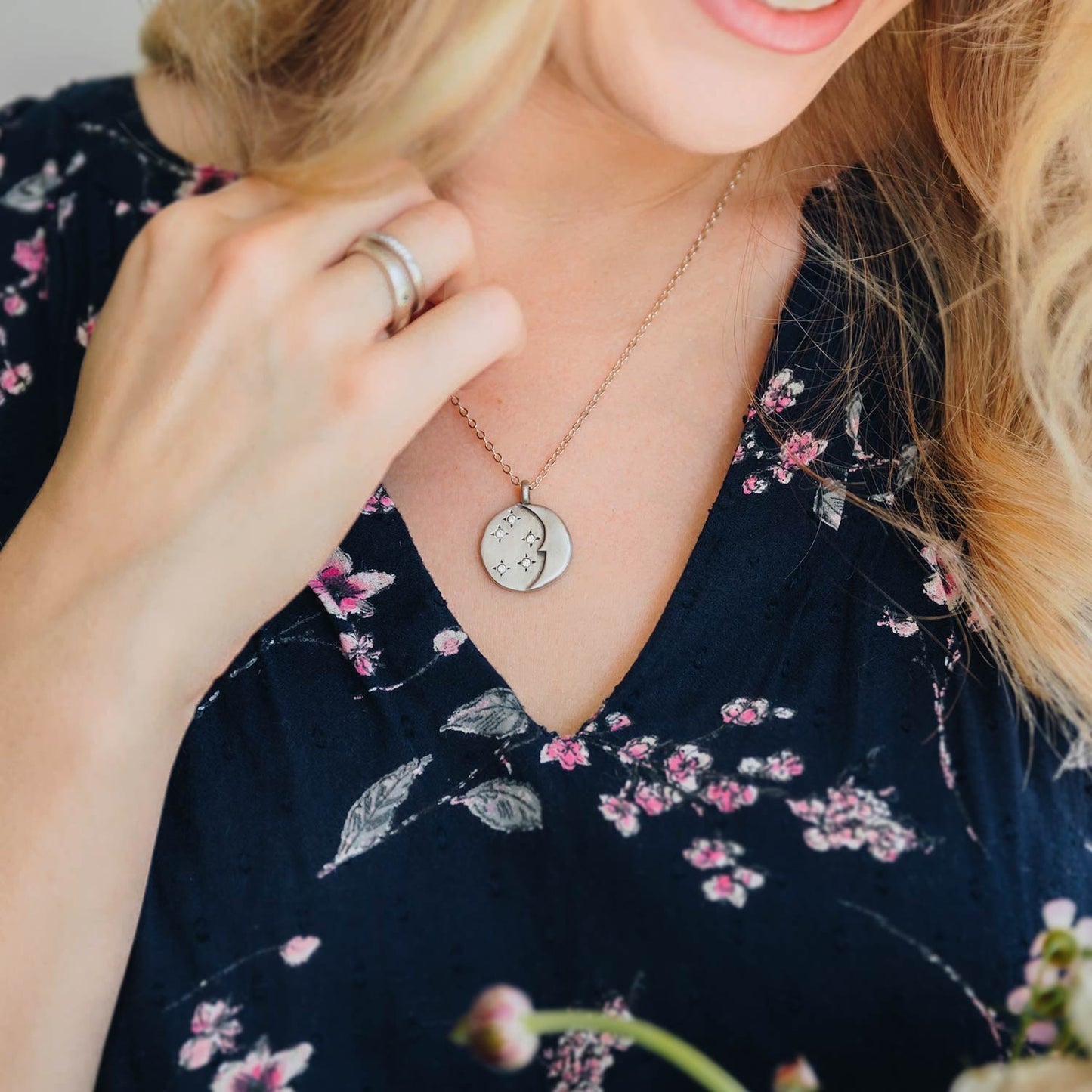 I Love You Moon And Stars Necklace (Sterling Silver)