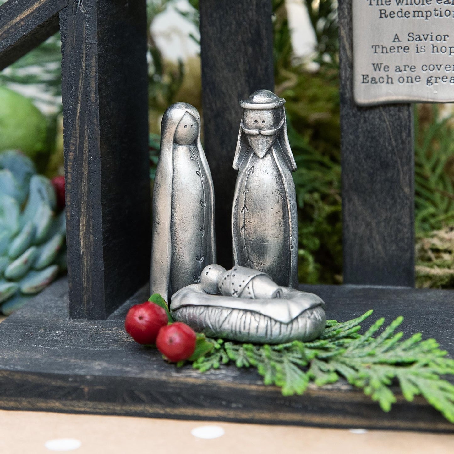 Nativity Set (Pewter) - A Savior Is Born