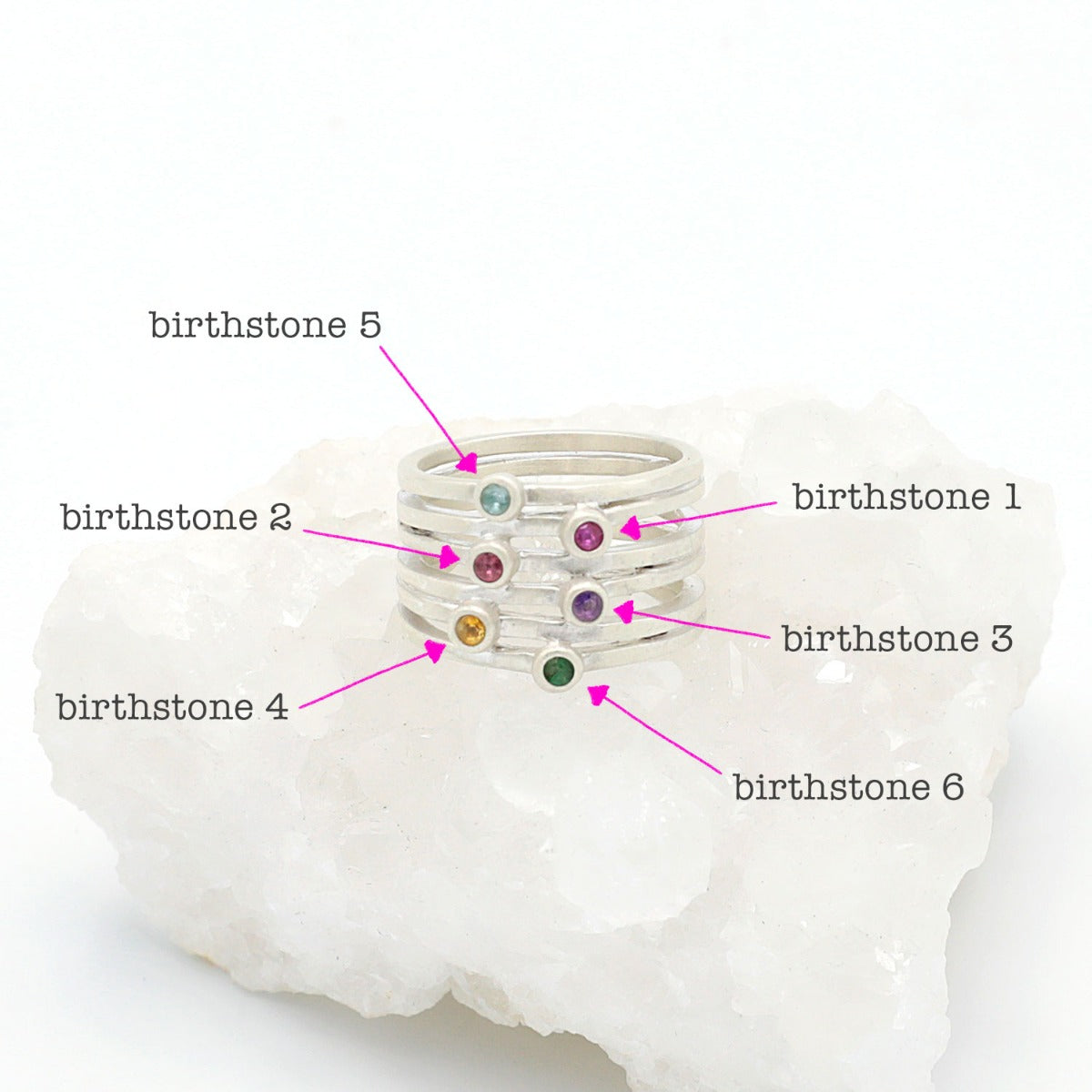 Always Together Birthstone Ring (Sterling Silver)