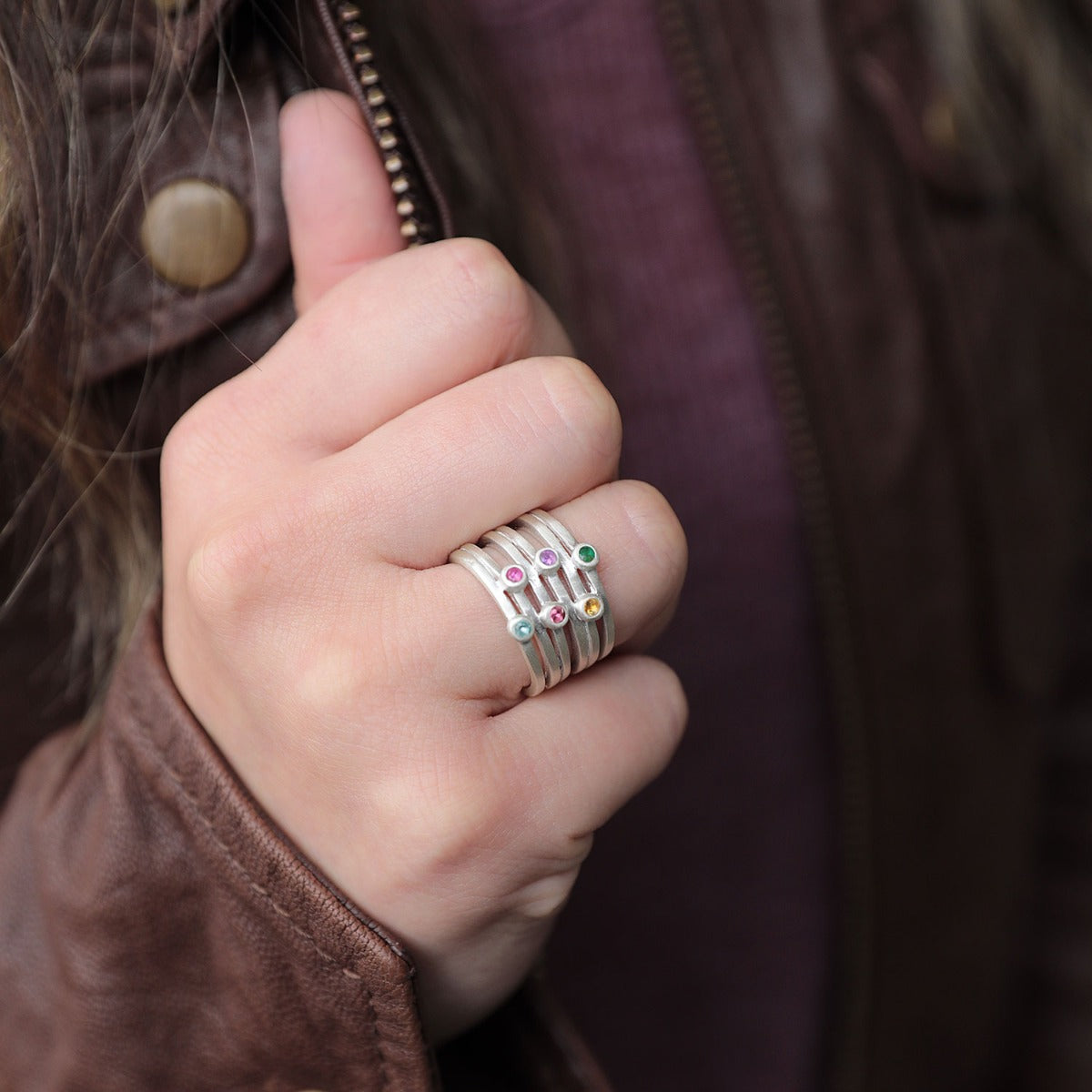 Always Together Birthstone Ring (Sterling Silver)