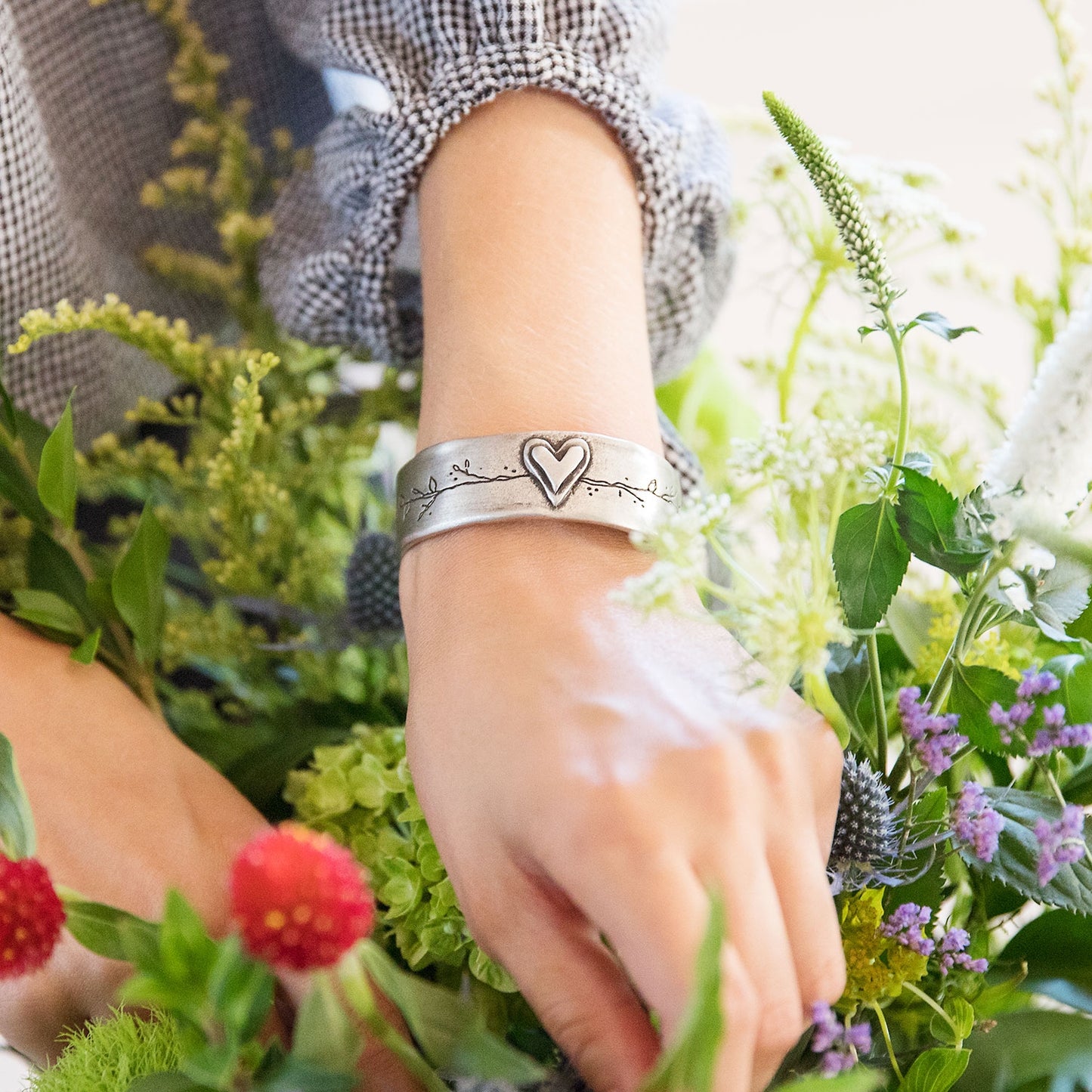 Let Love Grow Cuff (Pewter)