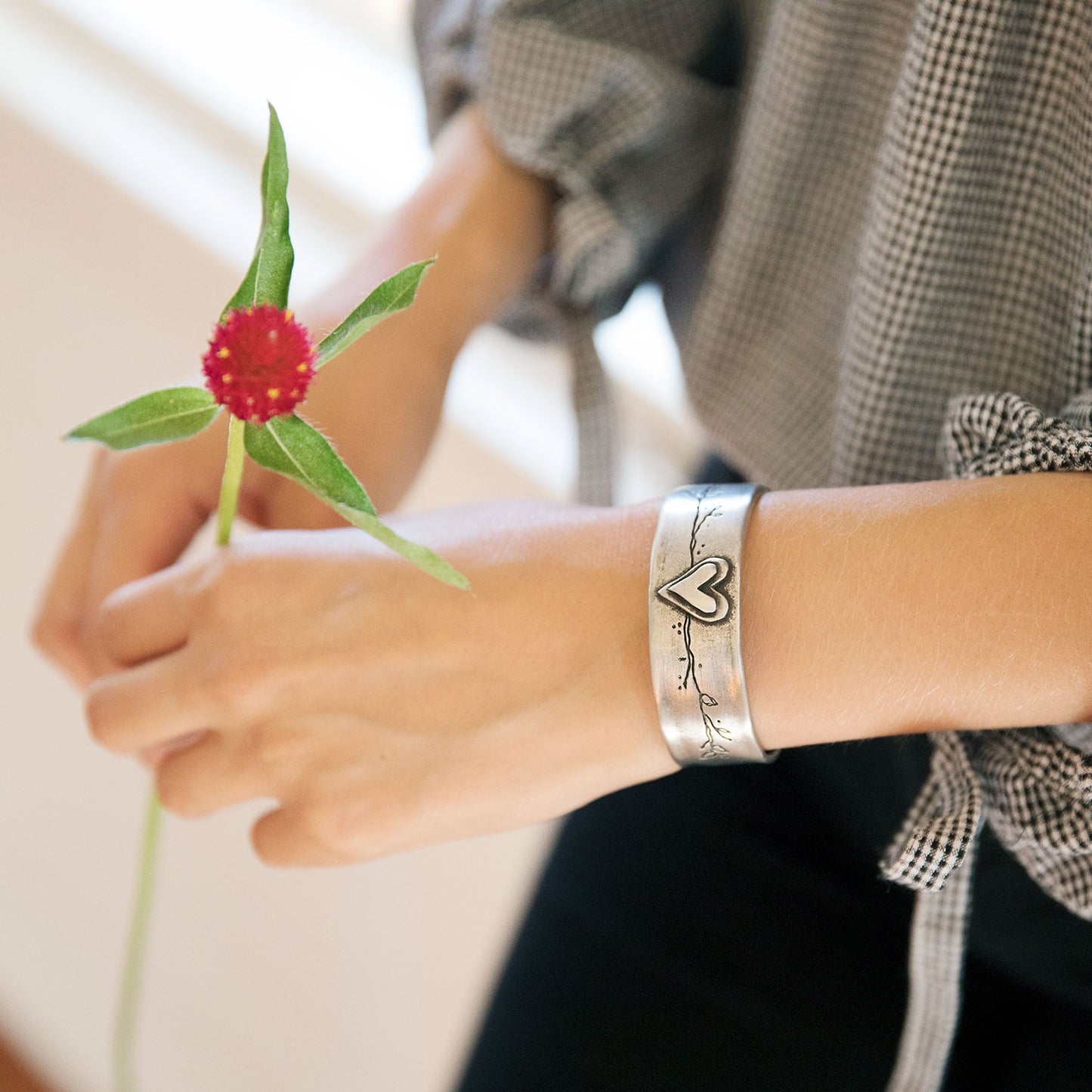 Let Love Grow Cuff (Pewter)