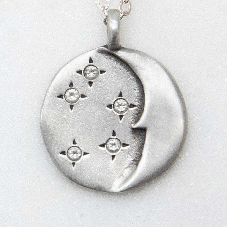 I Love You Moon And Stars Necklace (Sterling Silver)