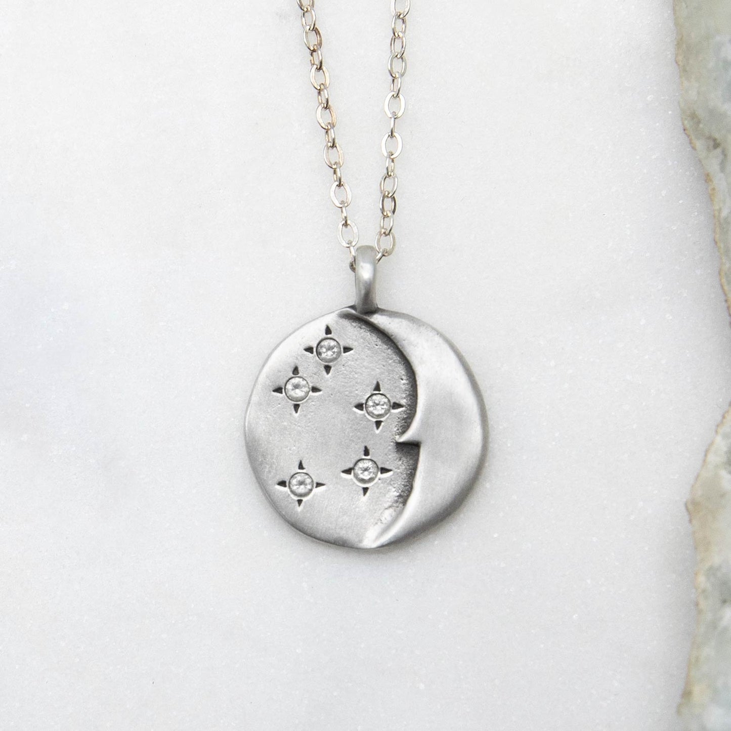 I Love You Moon And Stars Necklace (Sterling Silver)