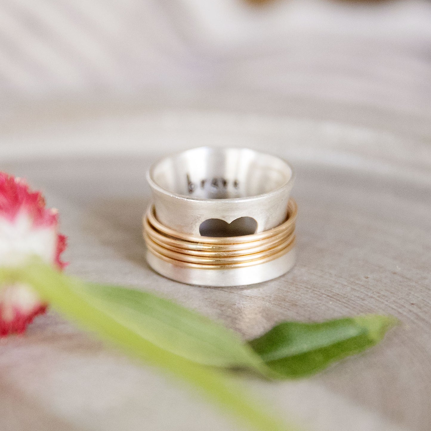 Brave Love® Spinner Ring (Sterling Silver & Gold-Filled)