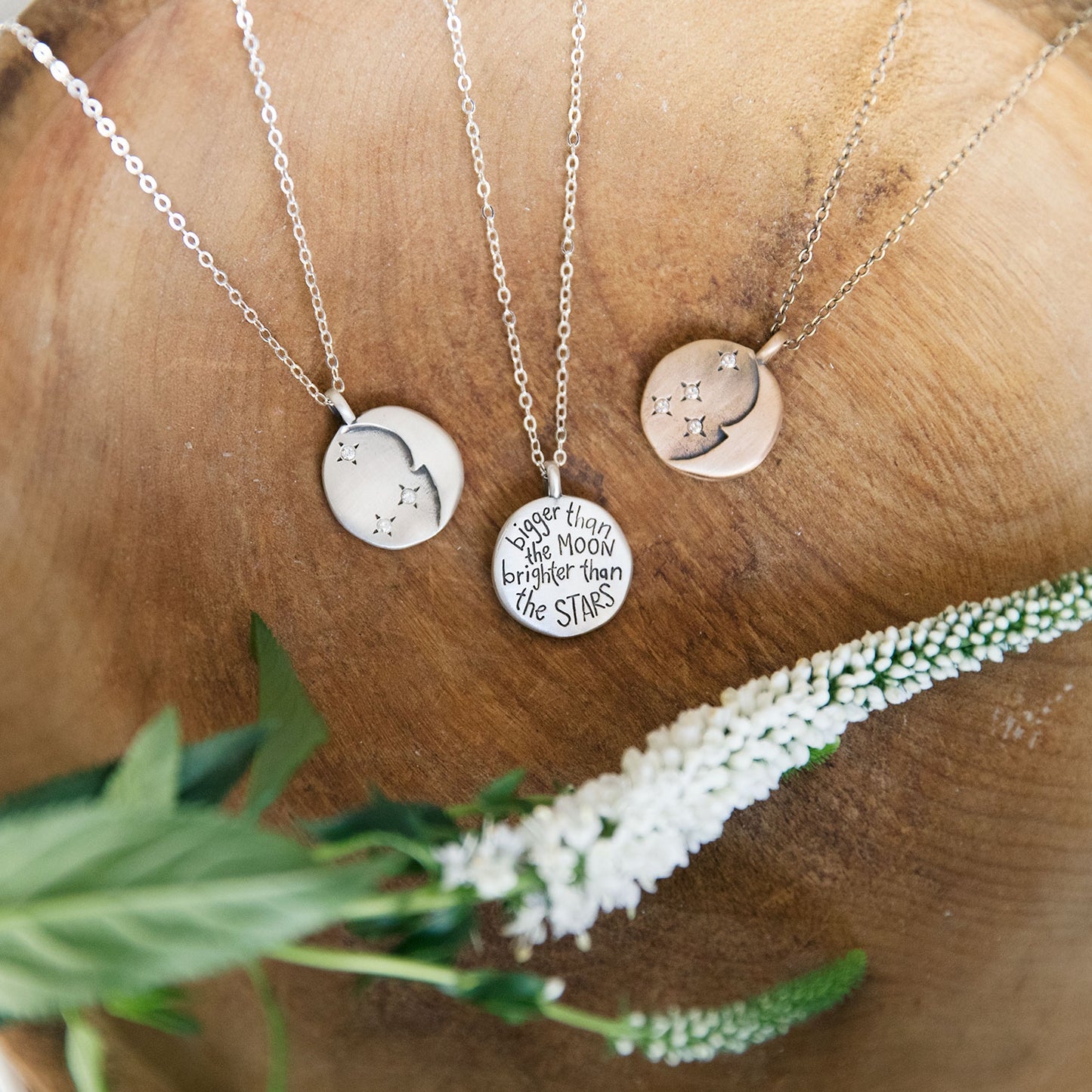 I Love You Moon And Stars Necklace (Sterling Silver)