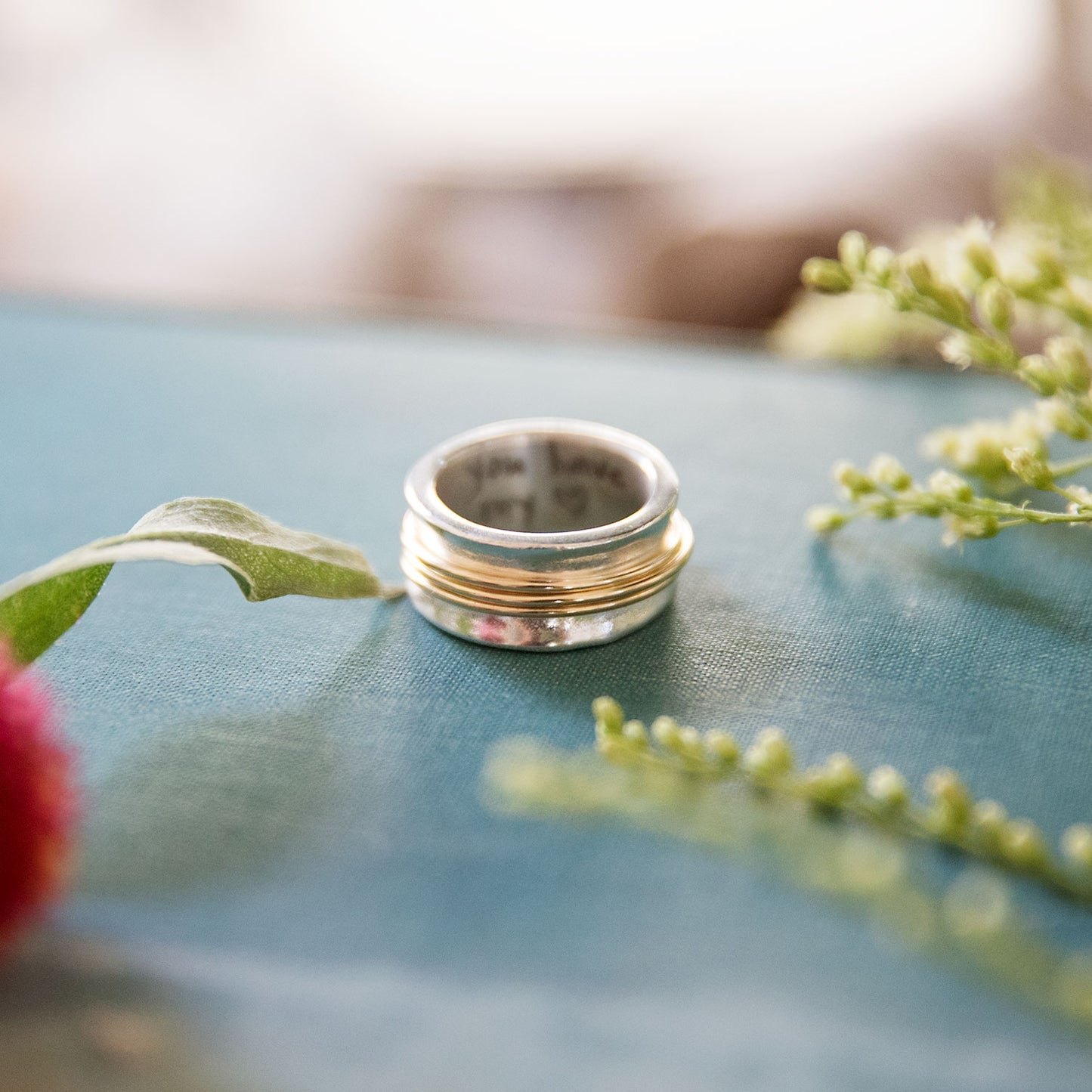 You Have My Heart Spinner Ring (Sterling Silver & Gold-Filled)
