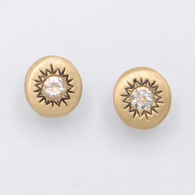 Sunburst Stud Earrings (9K Solid Gold)