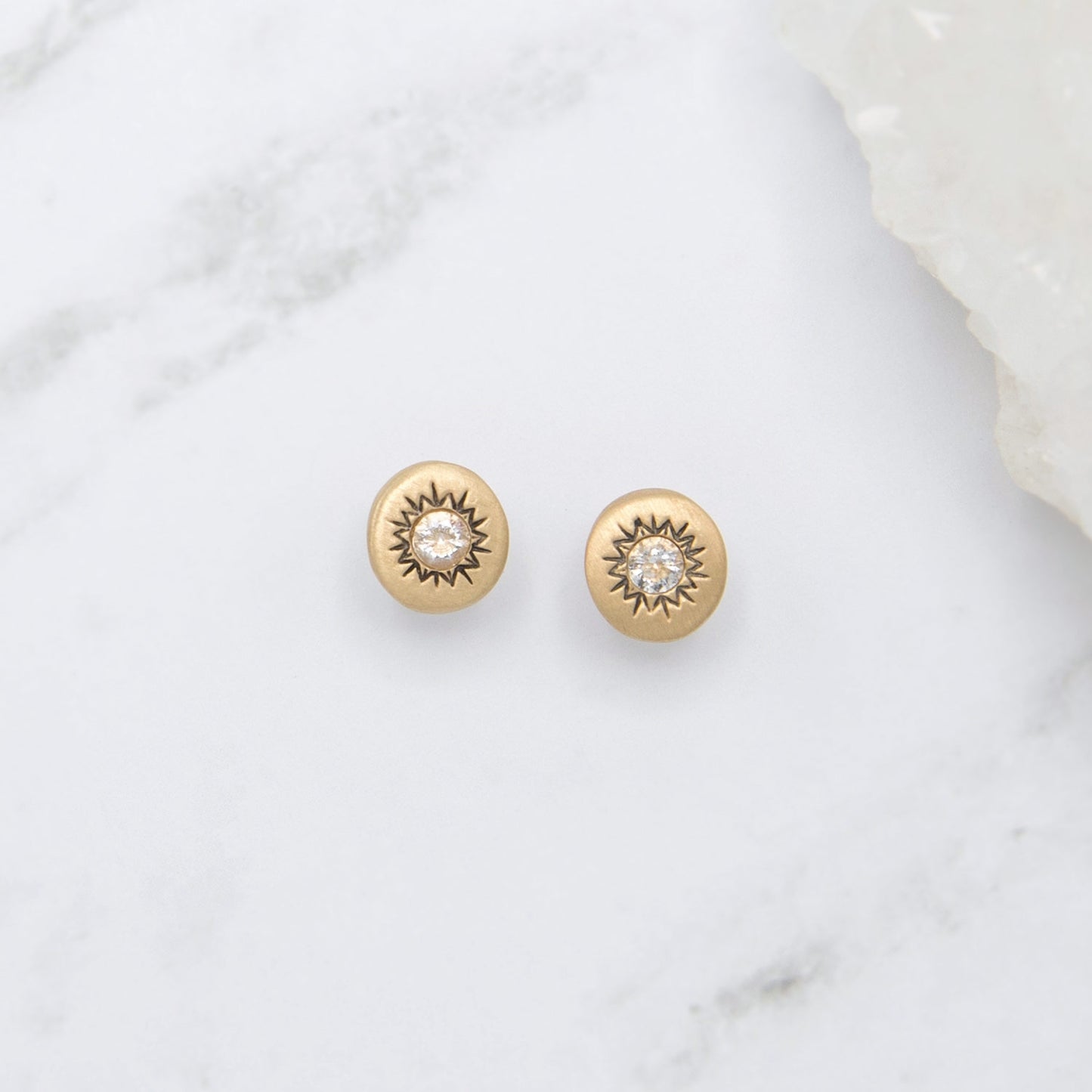 Sunburst Stud Earrings (Gold Vermeil)