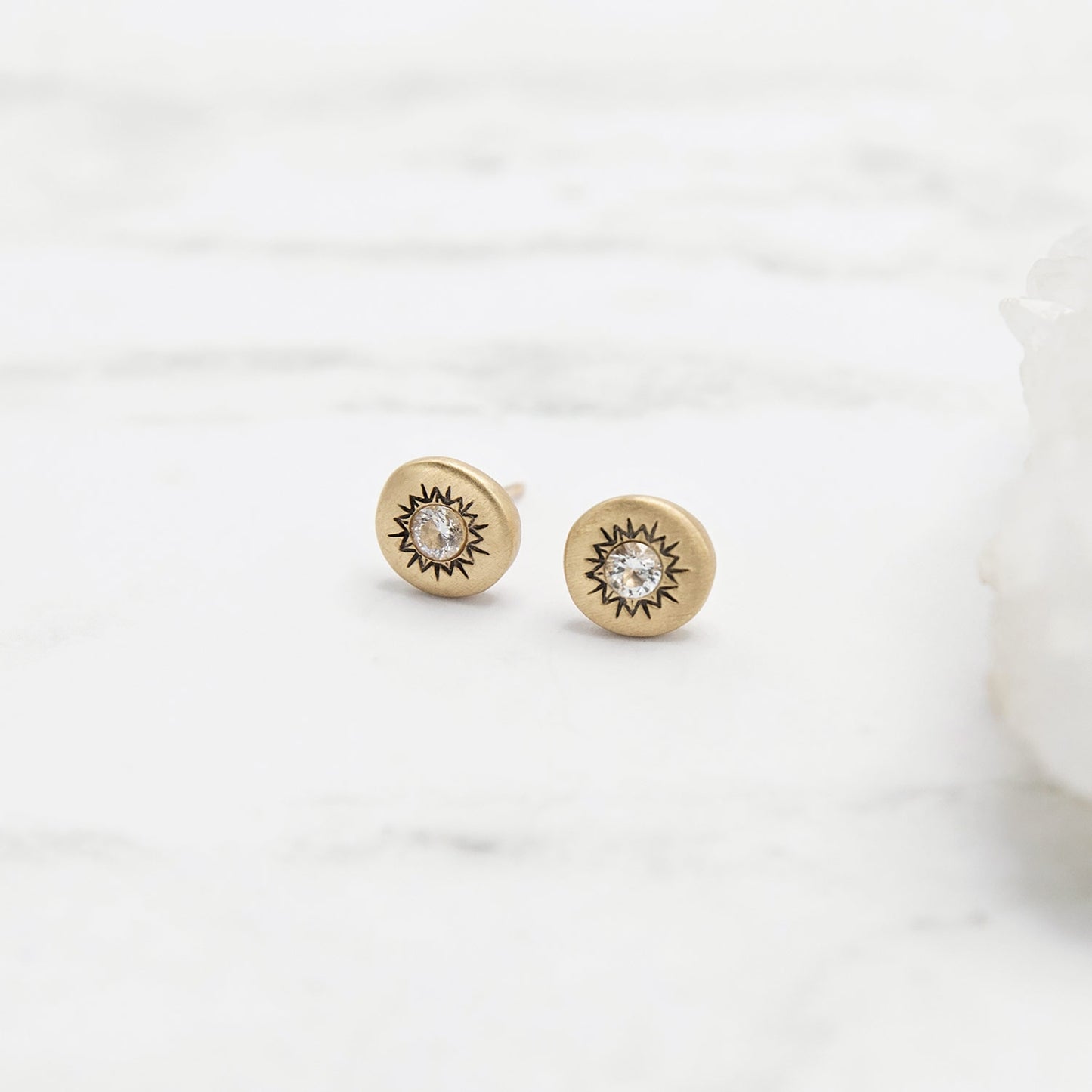 Sunburst Stud Earrings (Gold Vermeil)