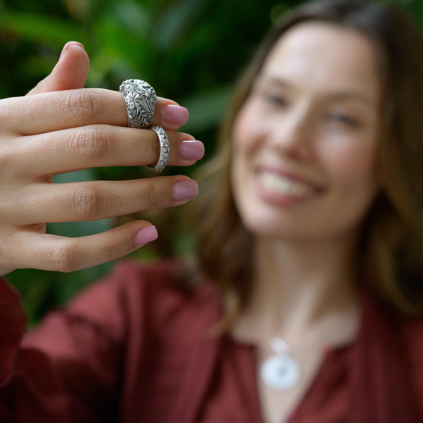 Vintage Florals Statement Ring (Sterling Silver)