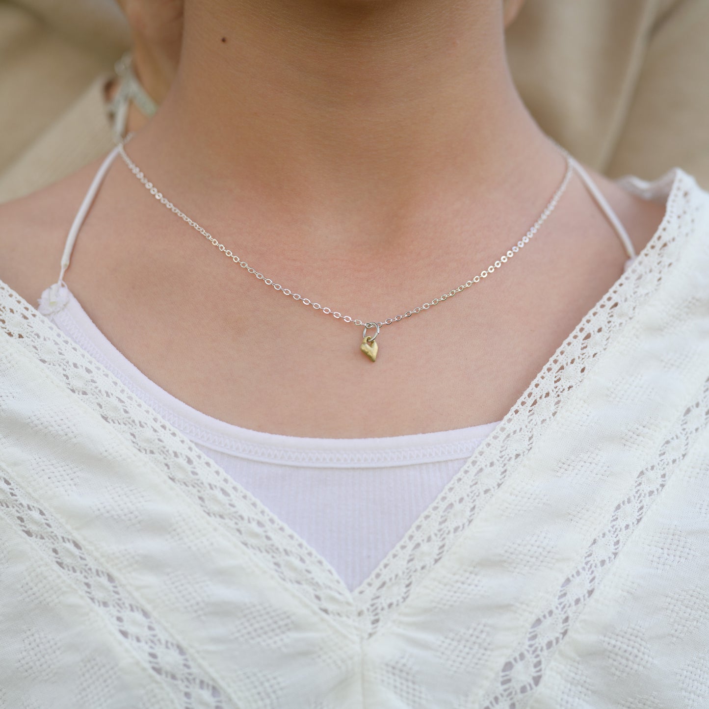 One Little Heart Necklace (Brass)