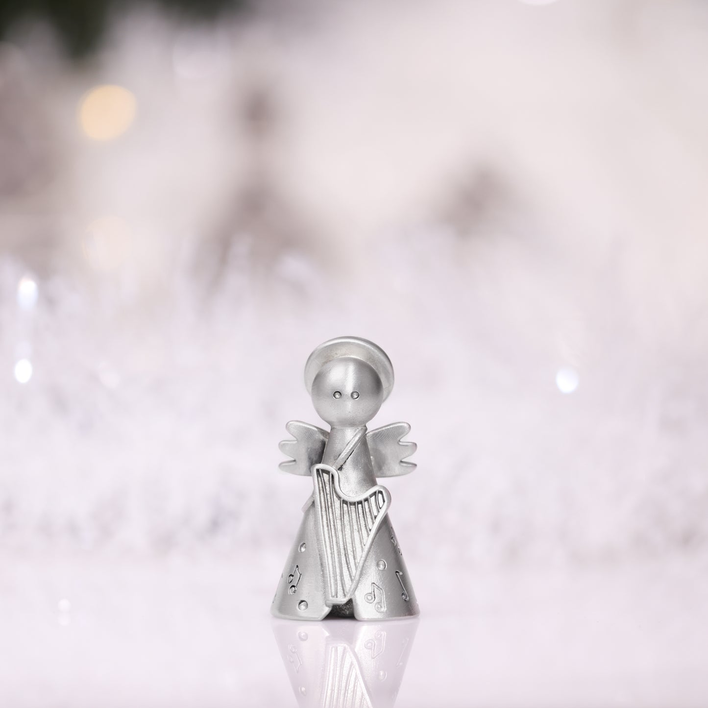 Angel with Harp Nativity Figurine (Pewter)
