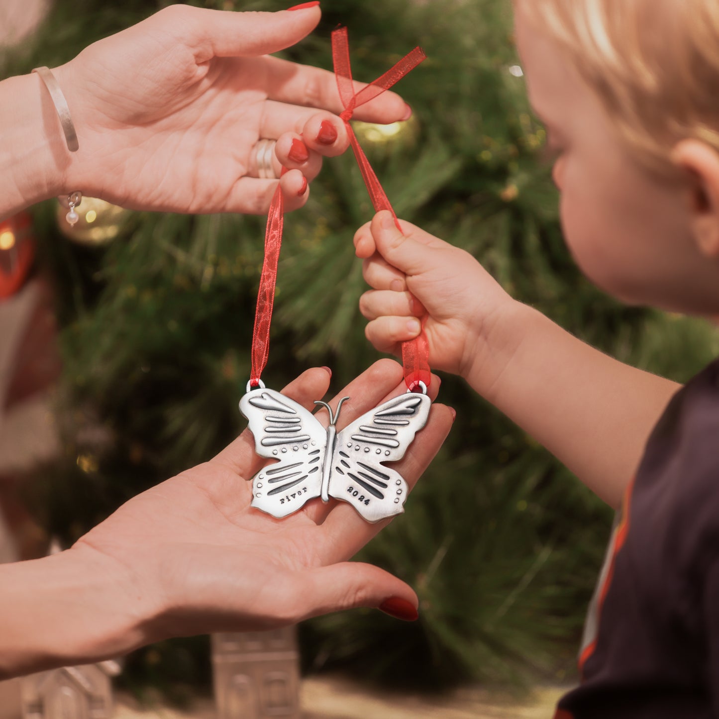 Butterfly Flutter By Ornament (Pewter)