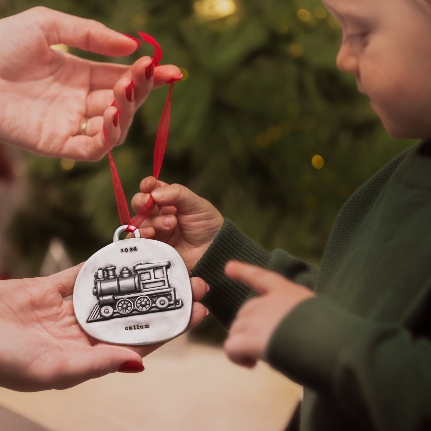 Express Train Ornament (Pewter)