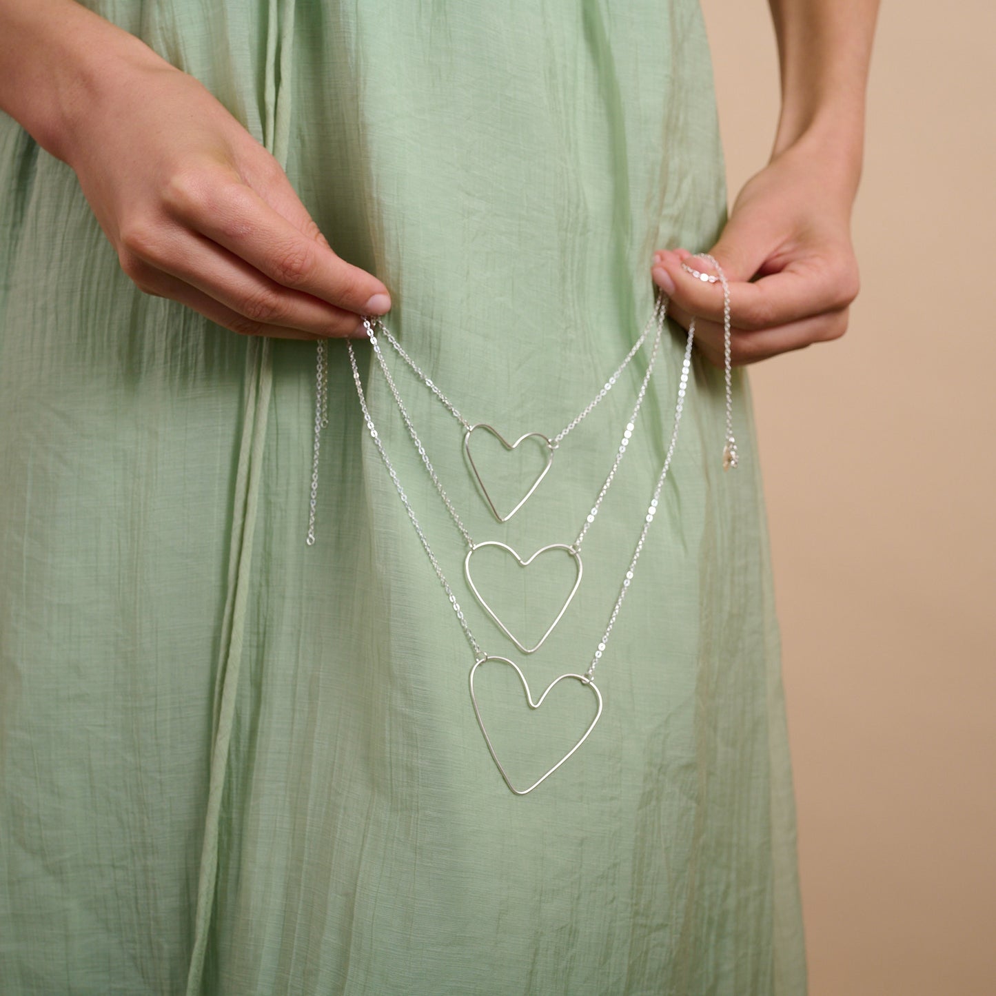 Petite Peaceful Heart Necklace (Sterling Silver)