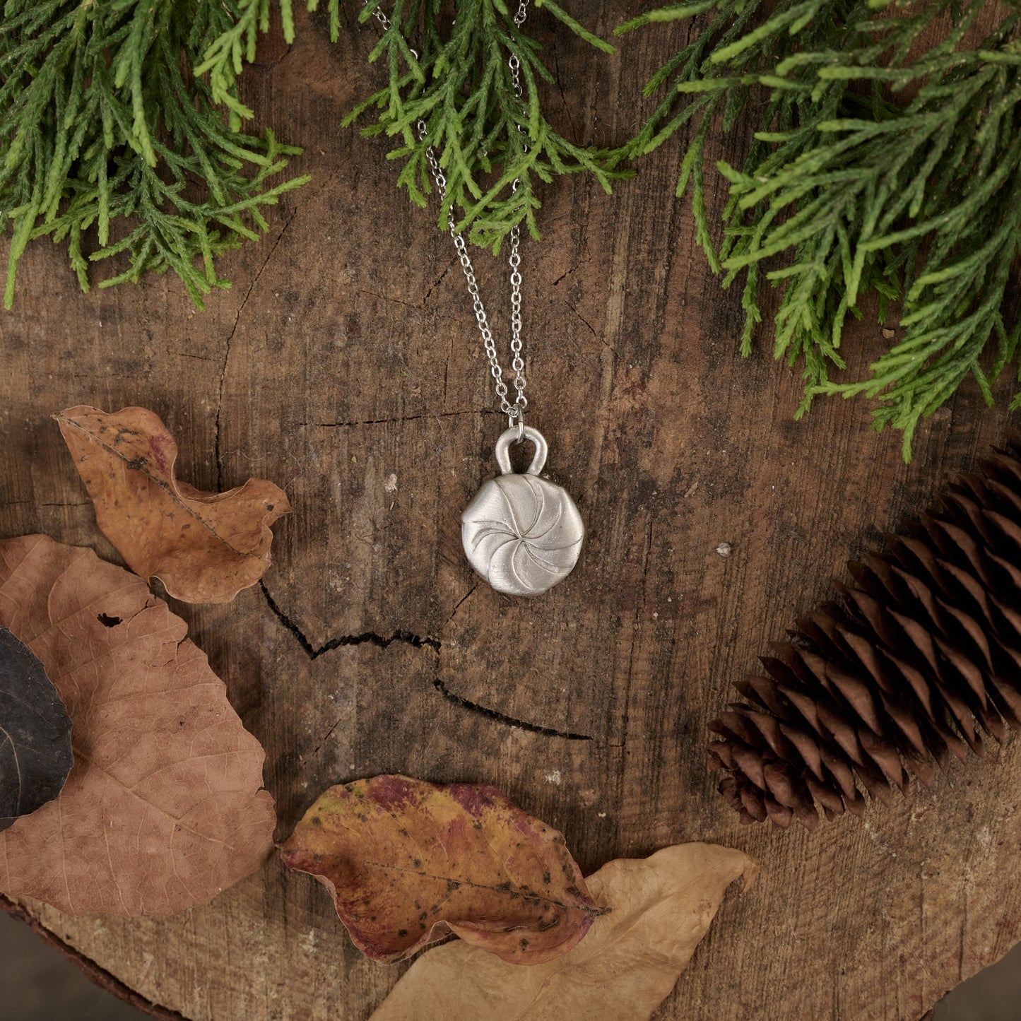 Peppermint Candy Necklace (Pewter)