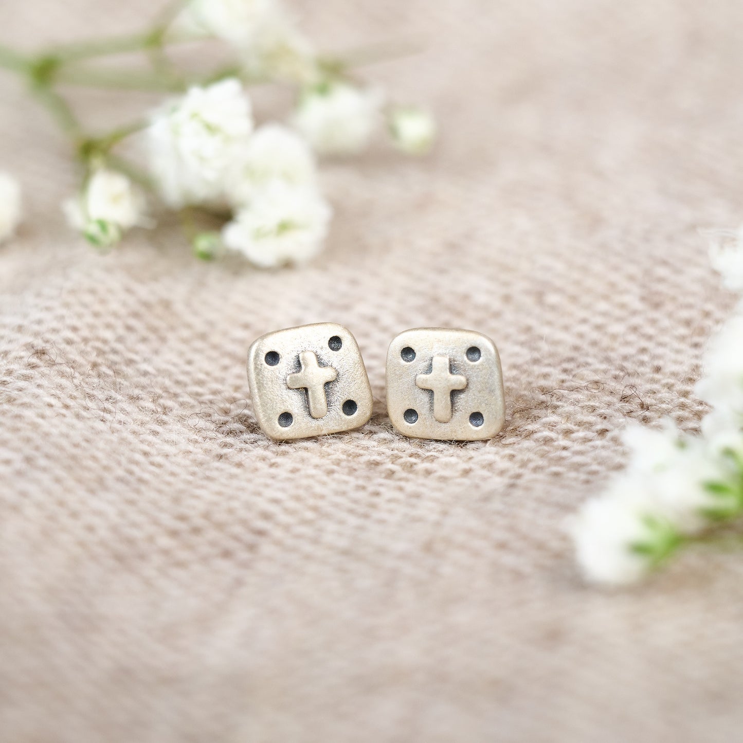 Faith Over Fear Stud Earrings (Sterling Silver)