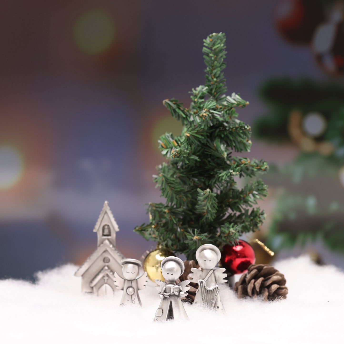 Safely Held Angel With Dog (Pewter)