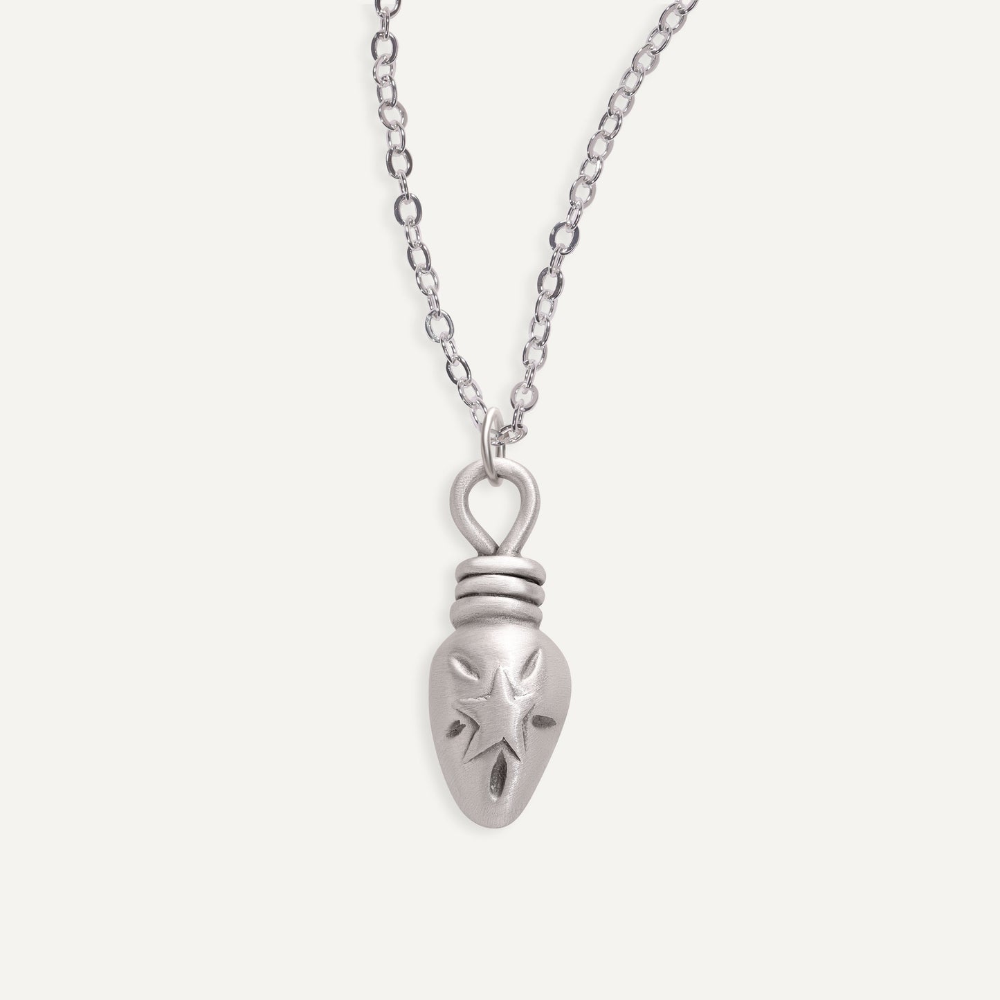 Christmas Bulb Necklace (Pewter)