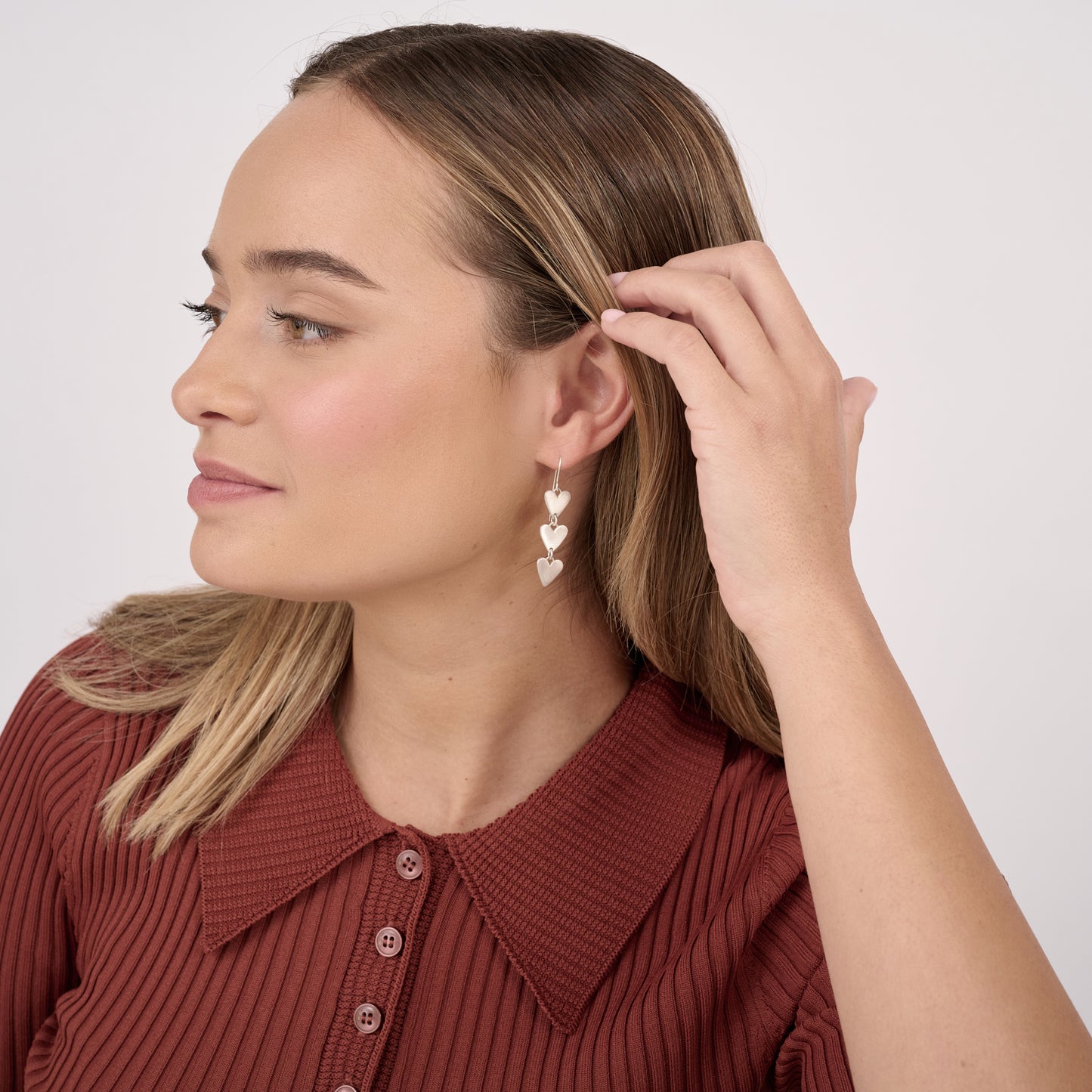 Happy Heart Earrings (Sterling Silver)