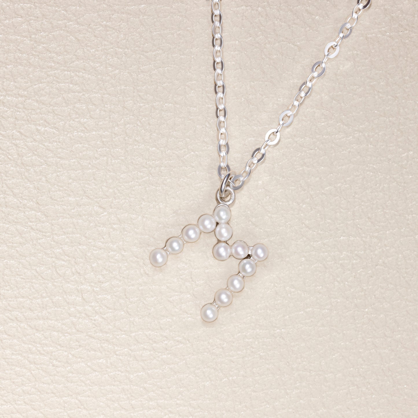 Sweet Pearl Initial Necklace (Sterling Silver)
