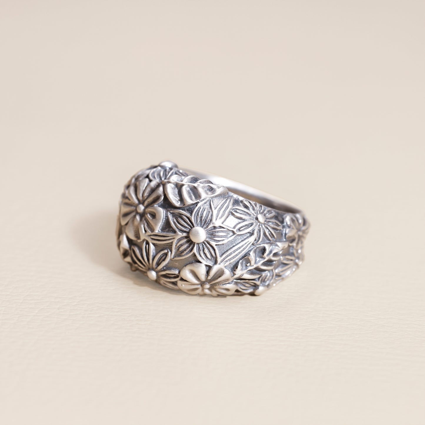 Vintage Florals Statement Ring (Sterling Silver)