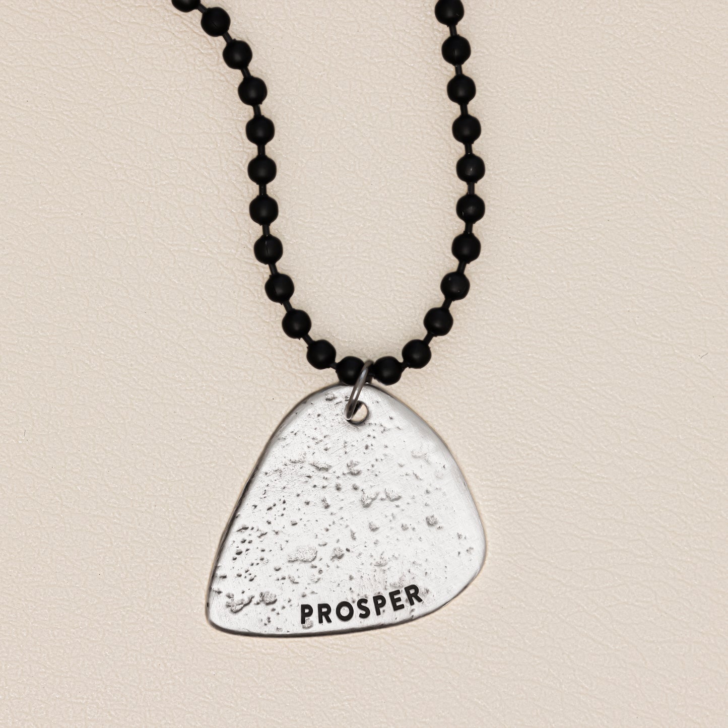 Gritty Music Pick Necklace (Antiqued Sterling Silver)
