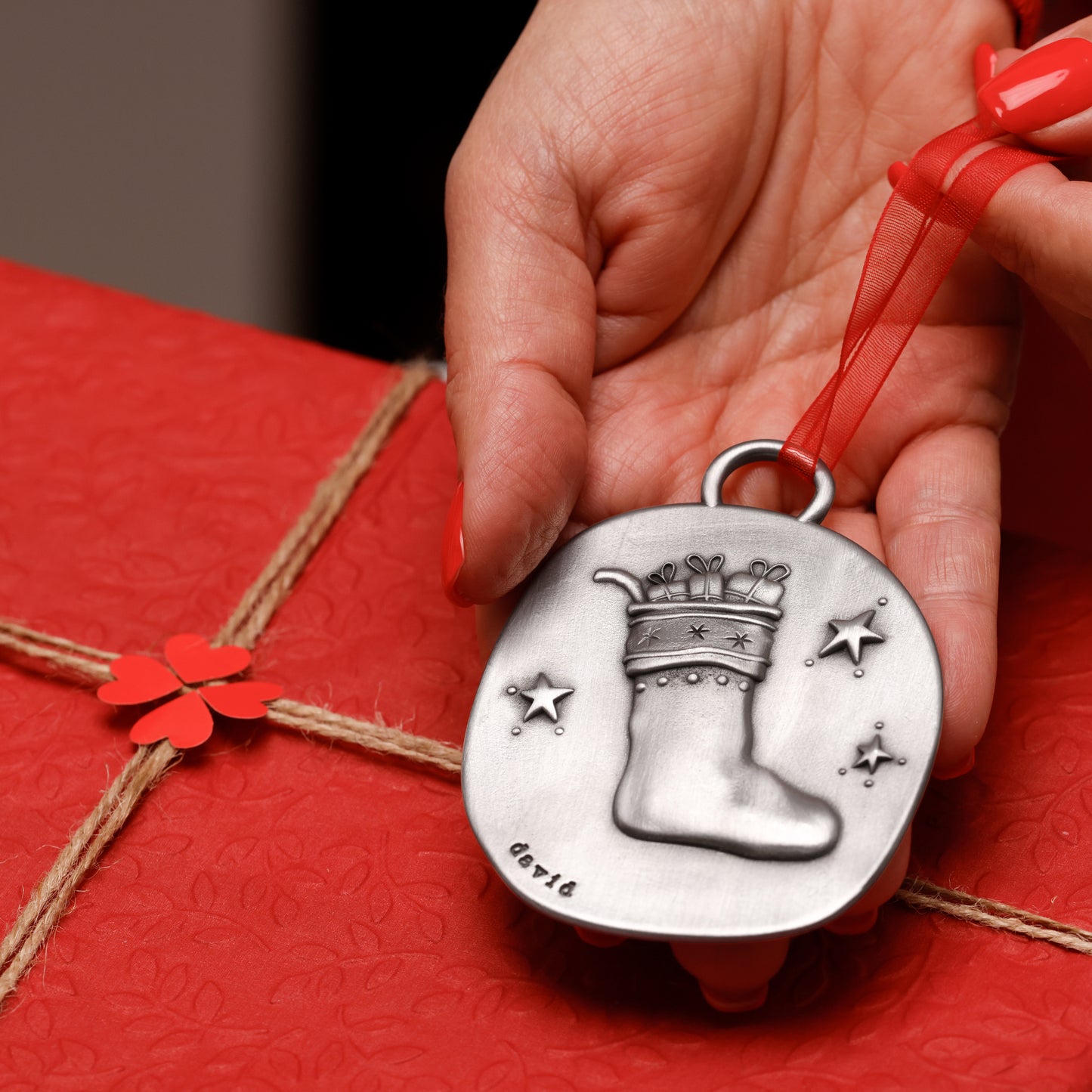 Christmas Stocking Ornament (Pewter)