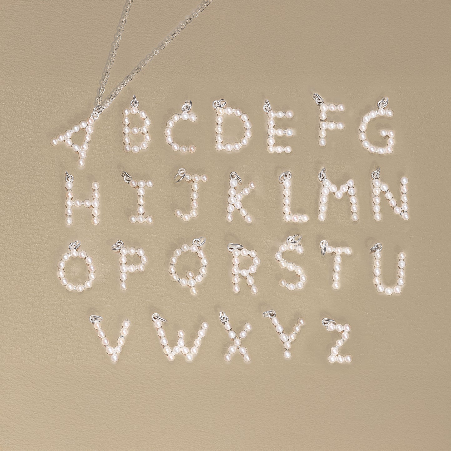 Sweet Pearl Initial Necklace (Sterling Silver)