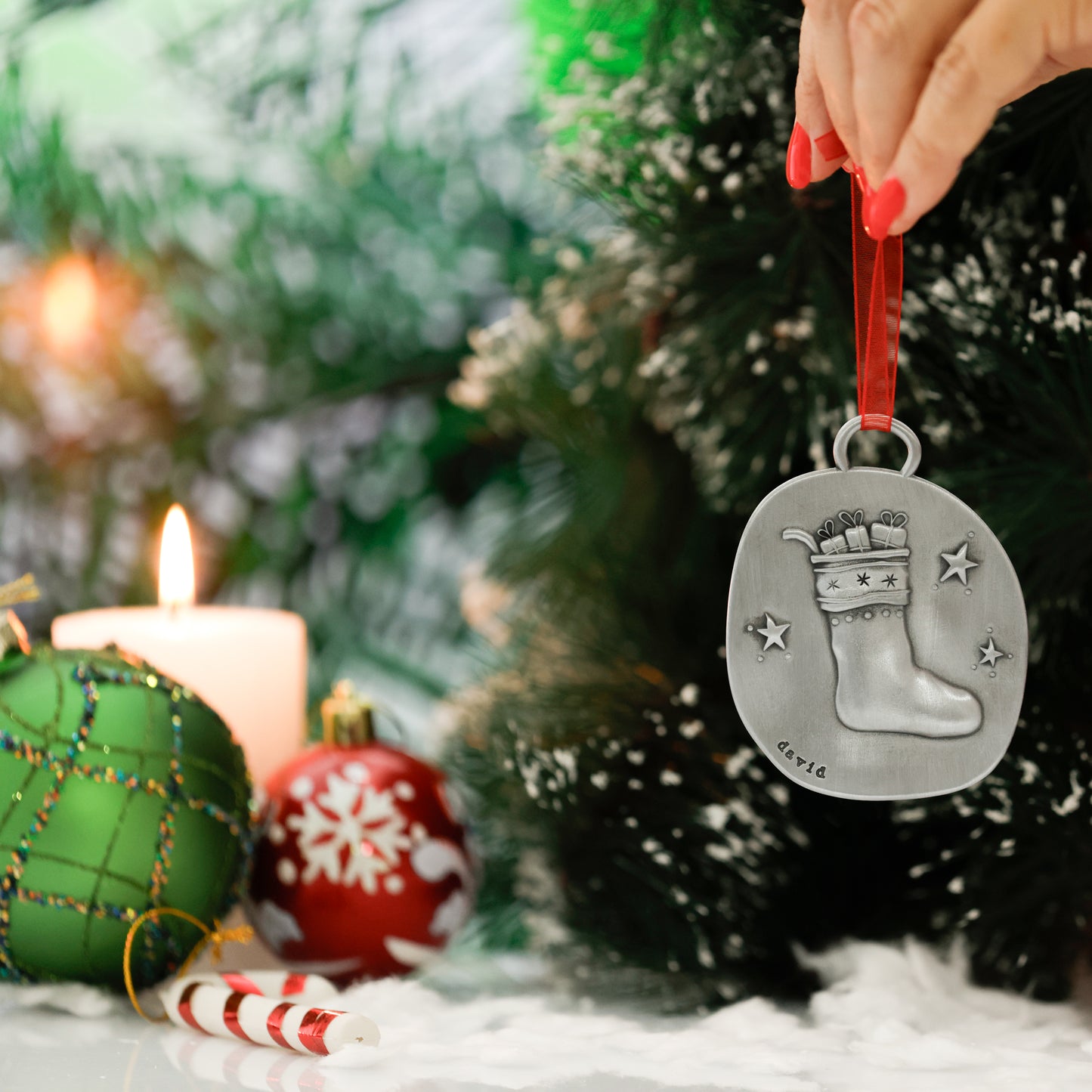 Christmas Stocking Ornament (Pewter)