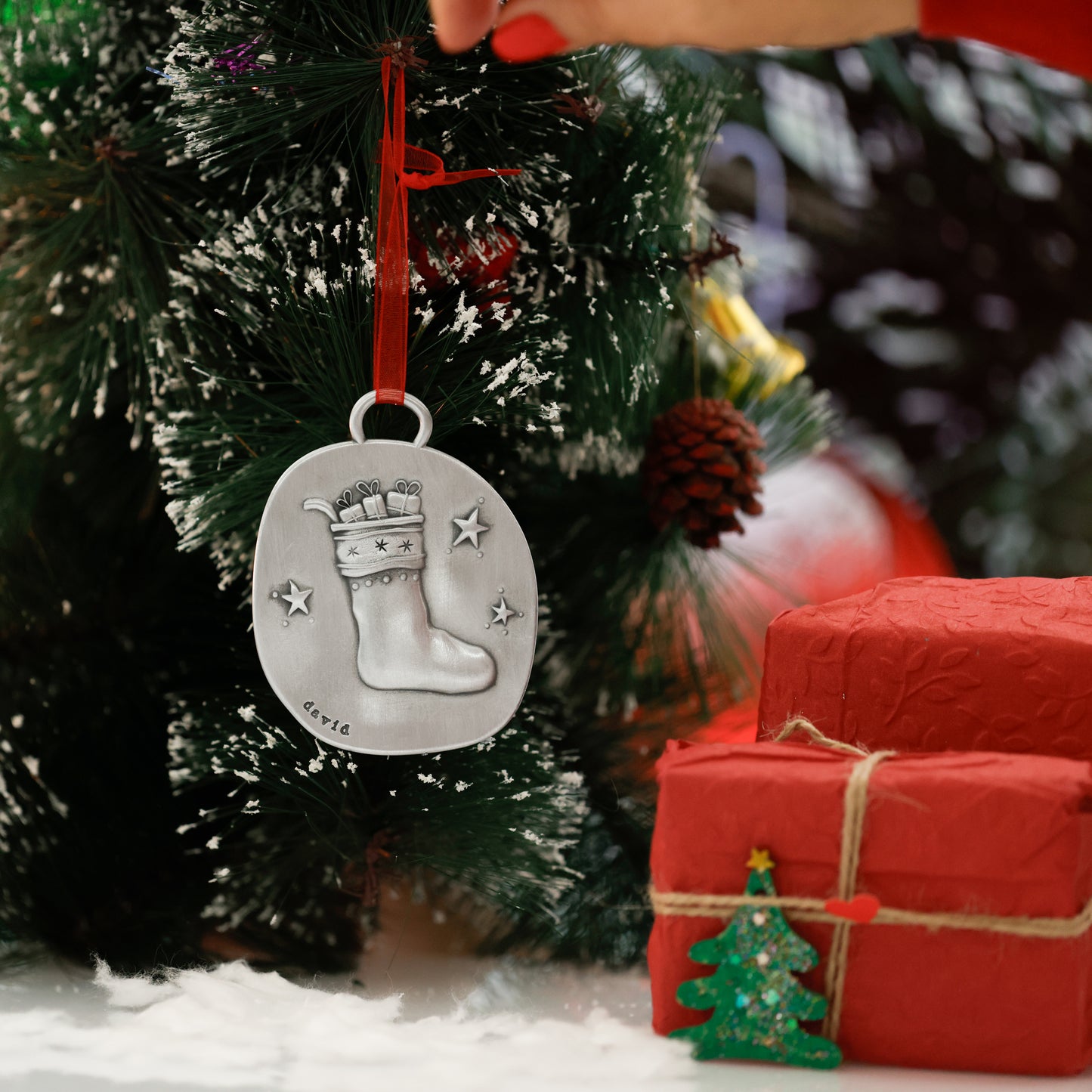 Christmas Stocking Ornament (Pewter)