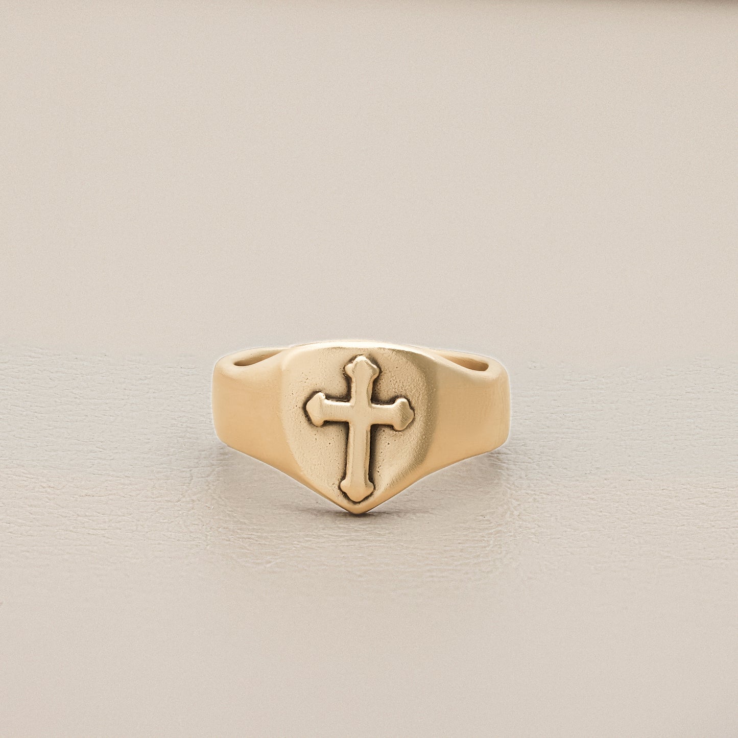 Faith Hope & Love Cross Signet Ring (9K Solid Gold)