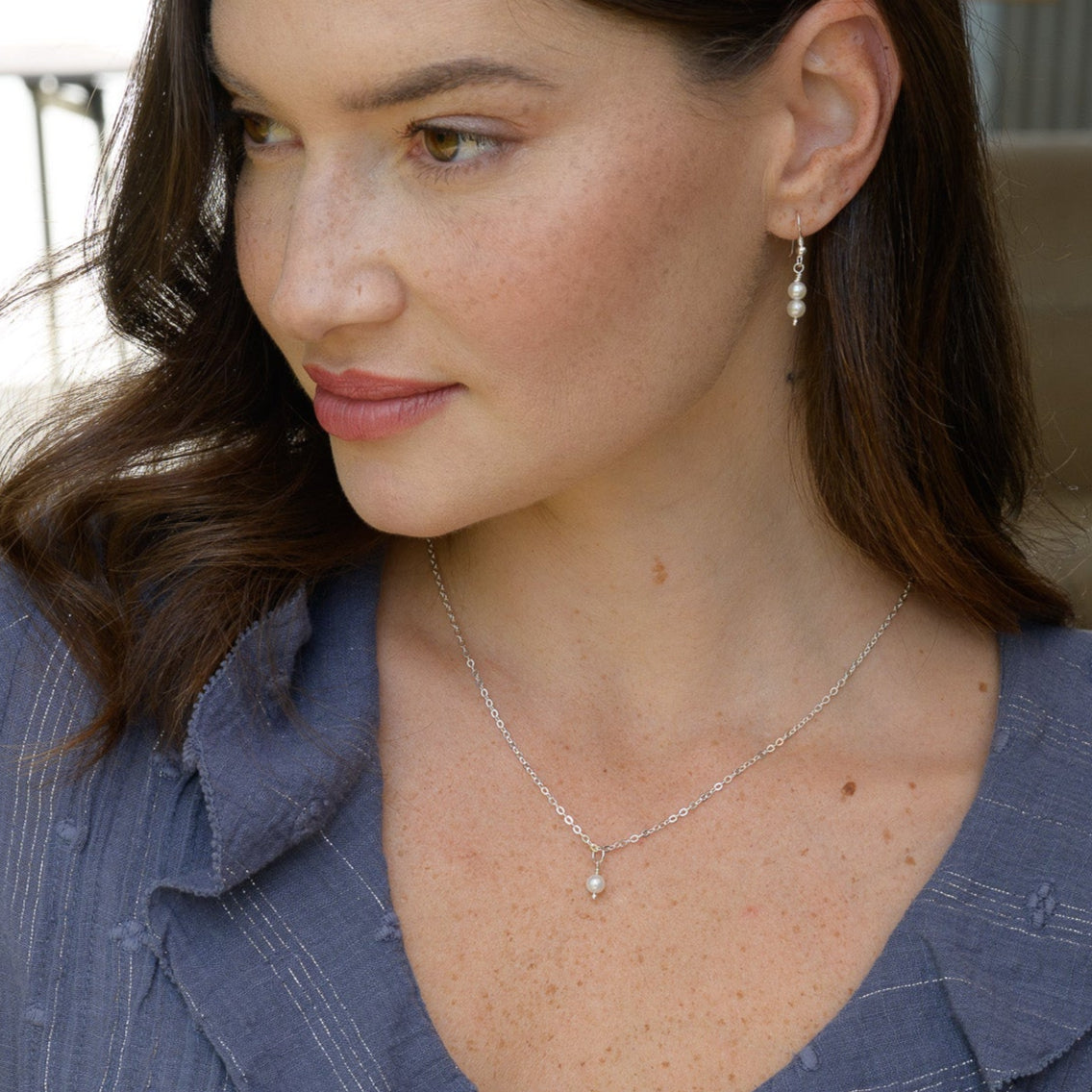 Sweet Dainty Freshwater Pearl Necklace (Sterling Silver)
