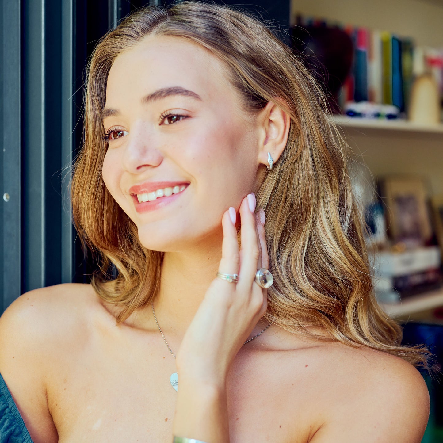 North Star Hoop Earrings (Sterling Silver)