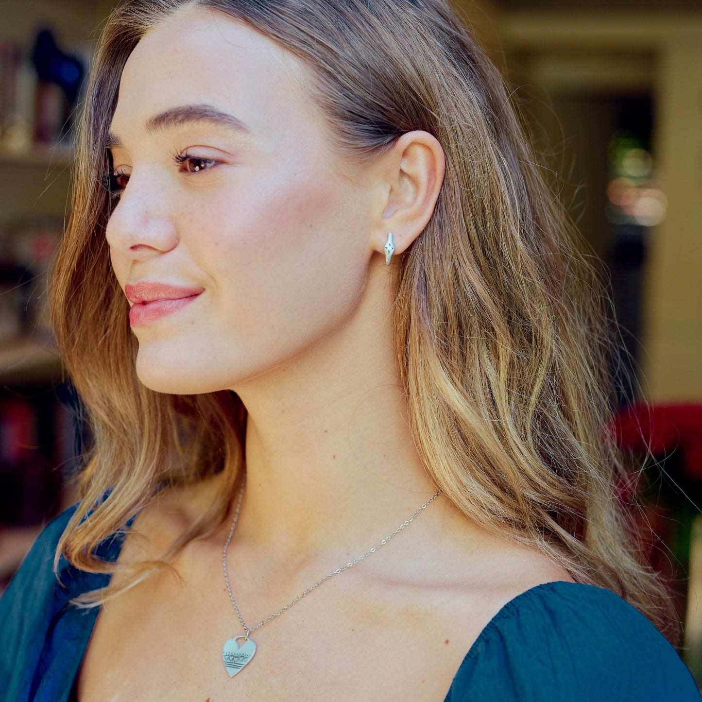 North Star Hoop Earrings (Sterling Silver)